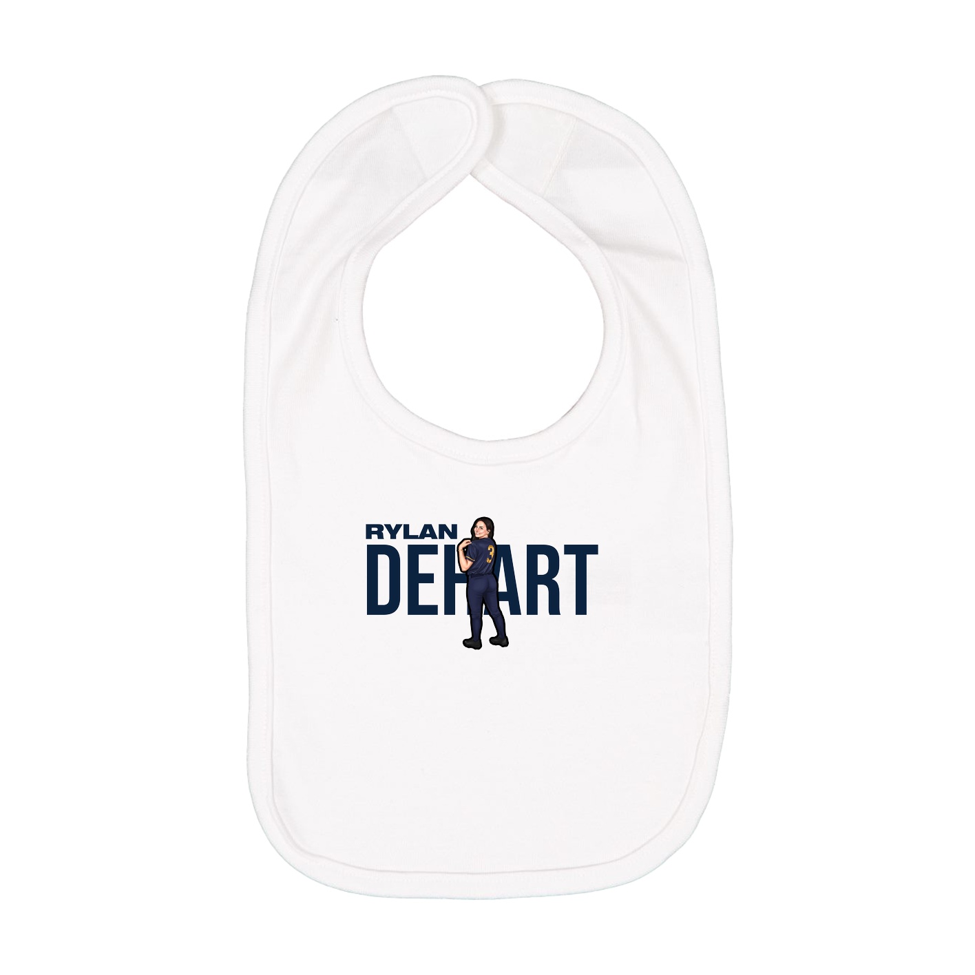 Infant Bib — Player Name in White