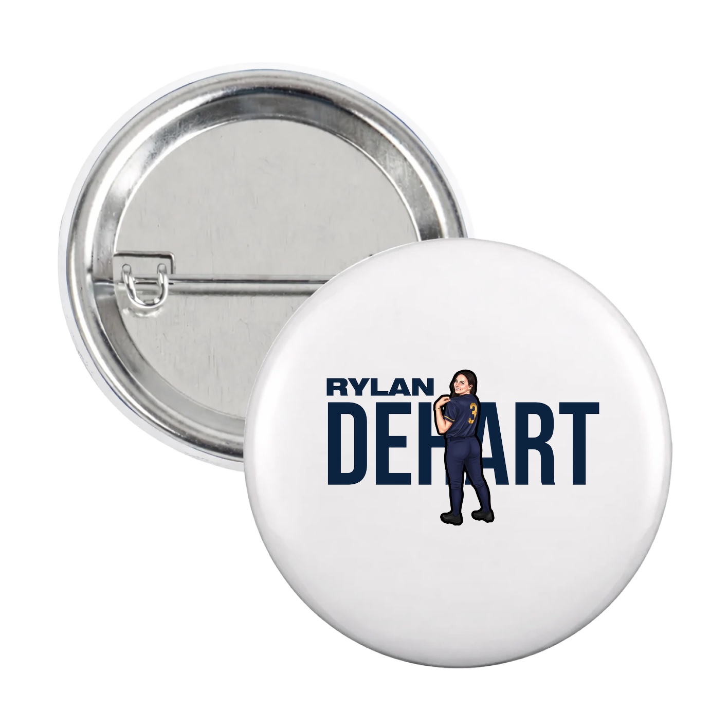Game Day Button — Player Name in White