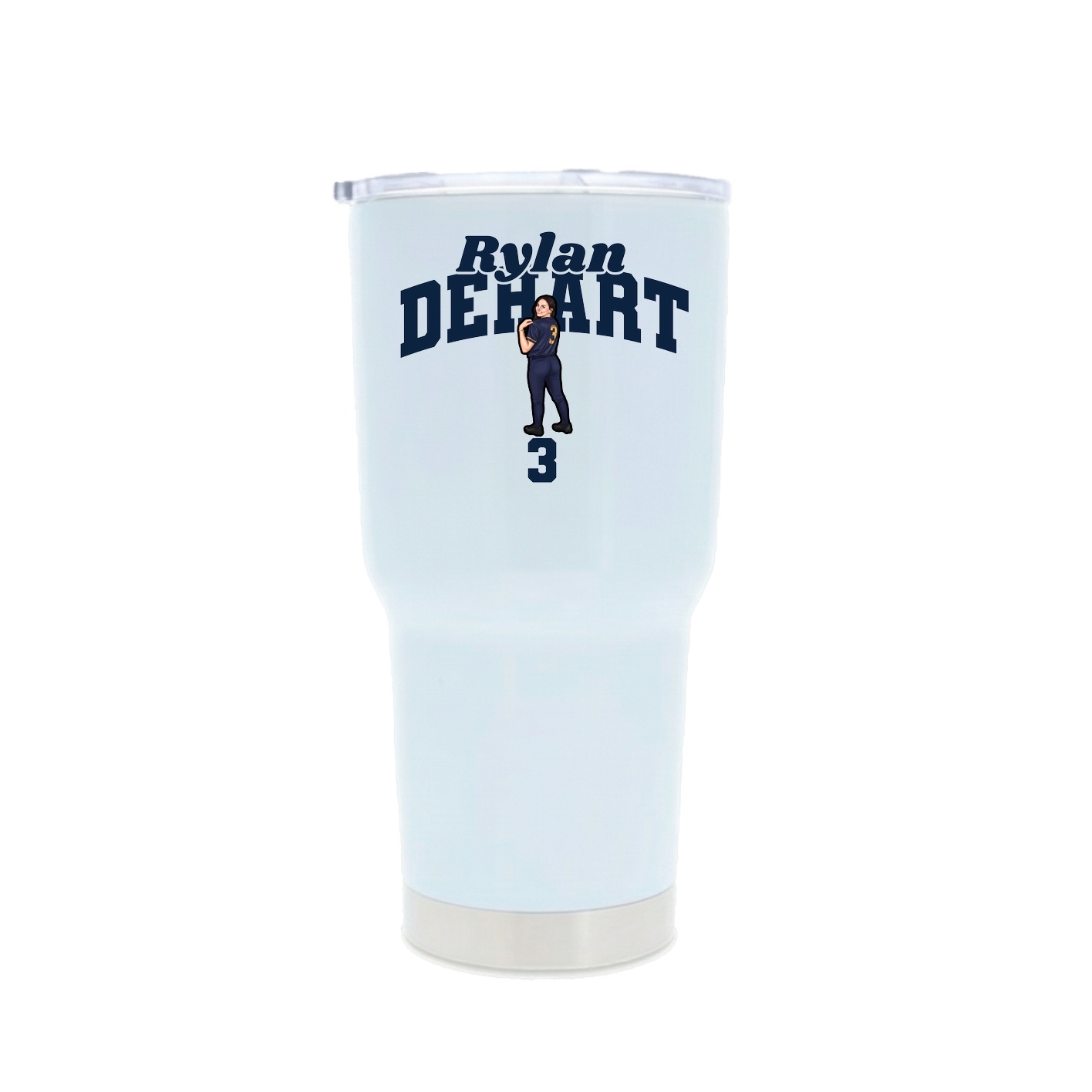 30oz Stainless Steel Tumbler — Signature Arch in White
