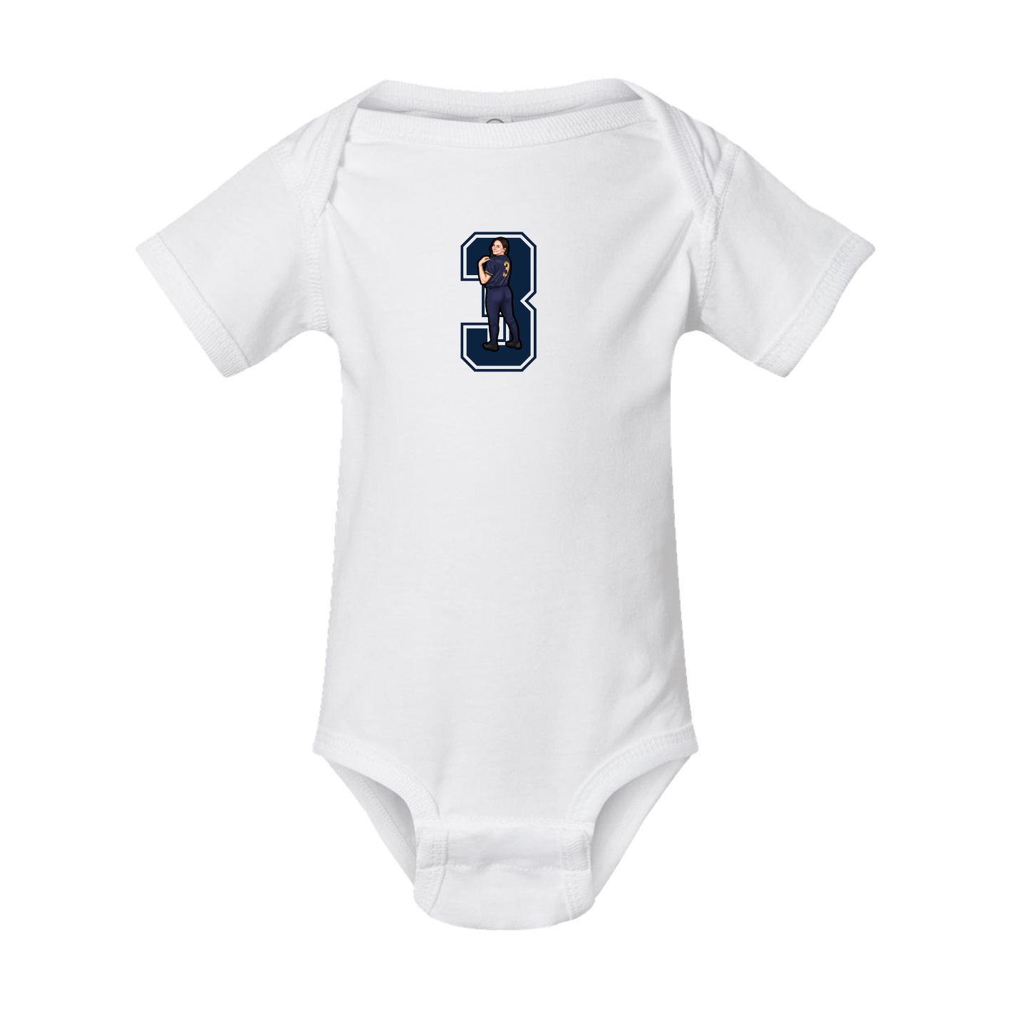 Baby Onesie — Number in White