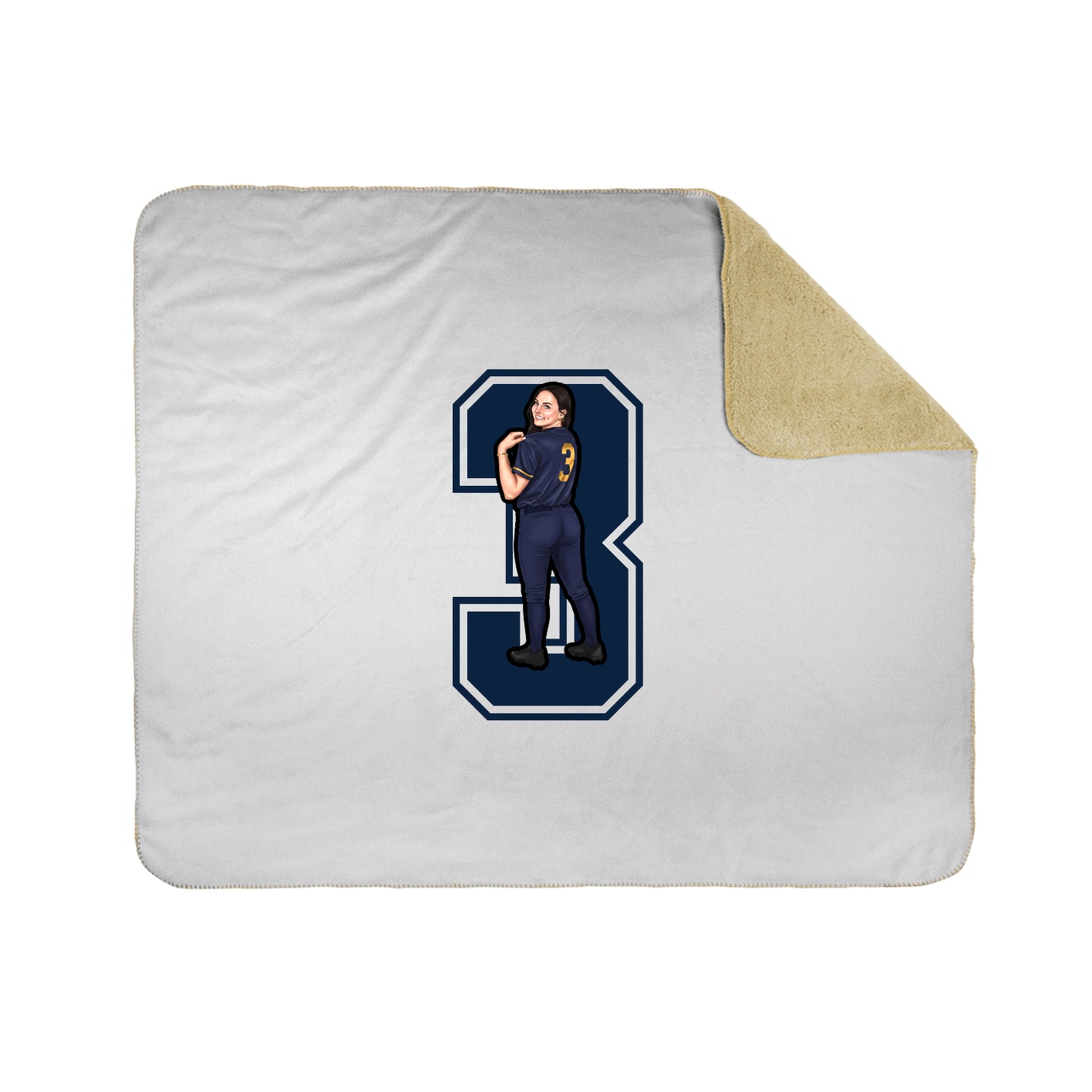 Throw Blanket — Number in White