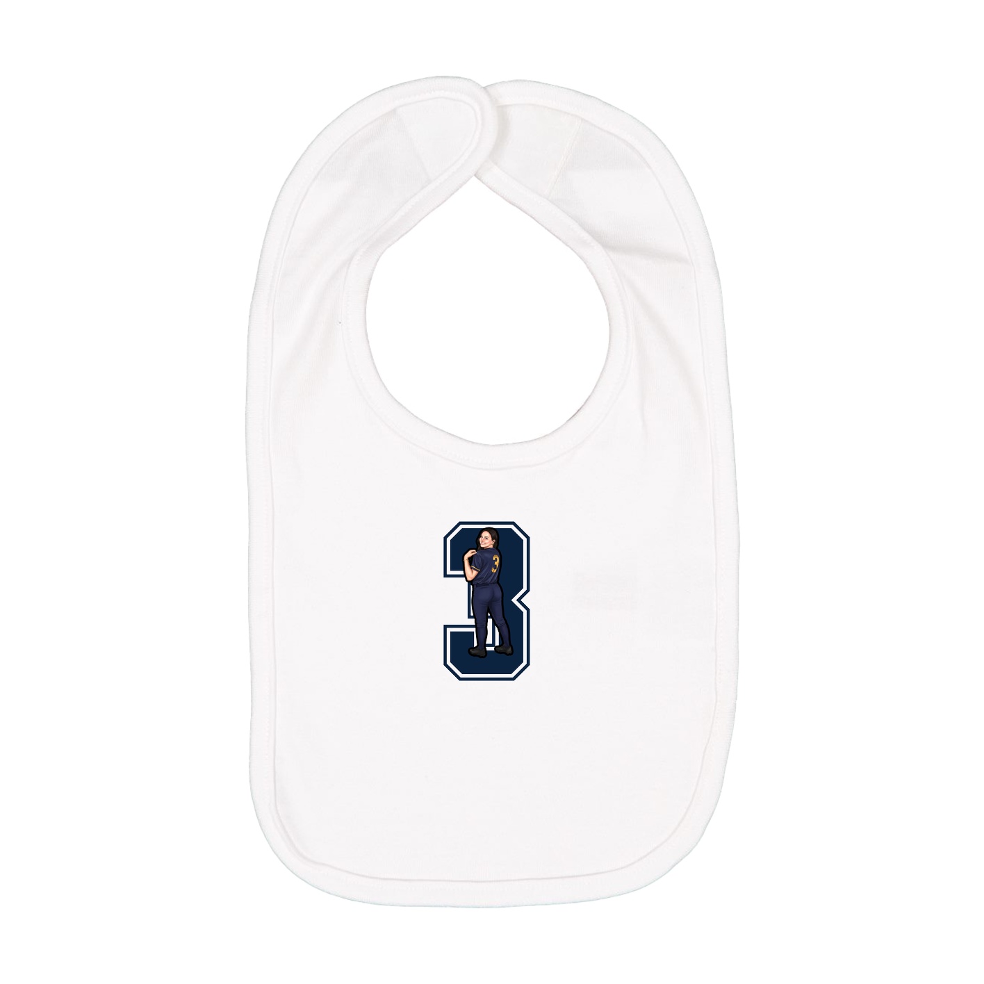 Infant Bib — Number in White