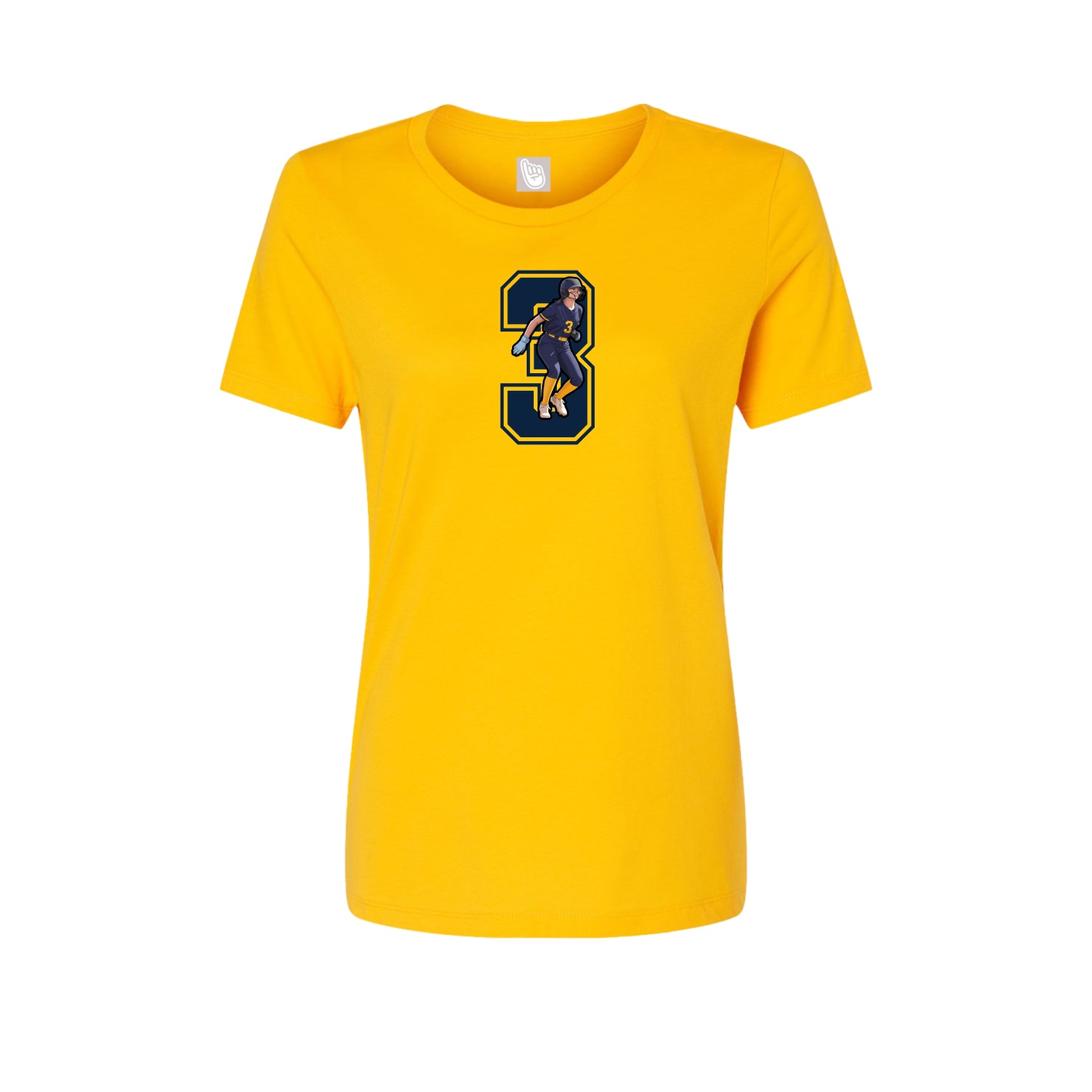 Womens Tee — Number in Gold