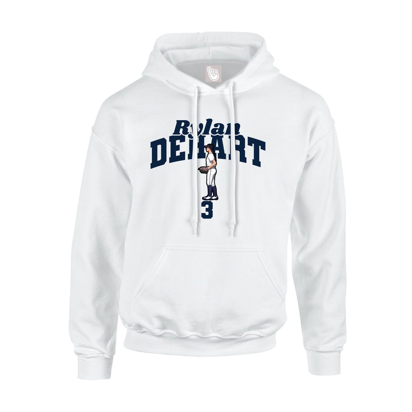 Youth Hoodie — Signature Arch in White