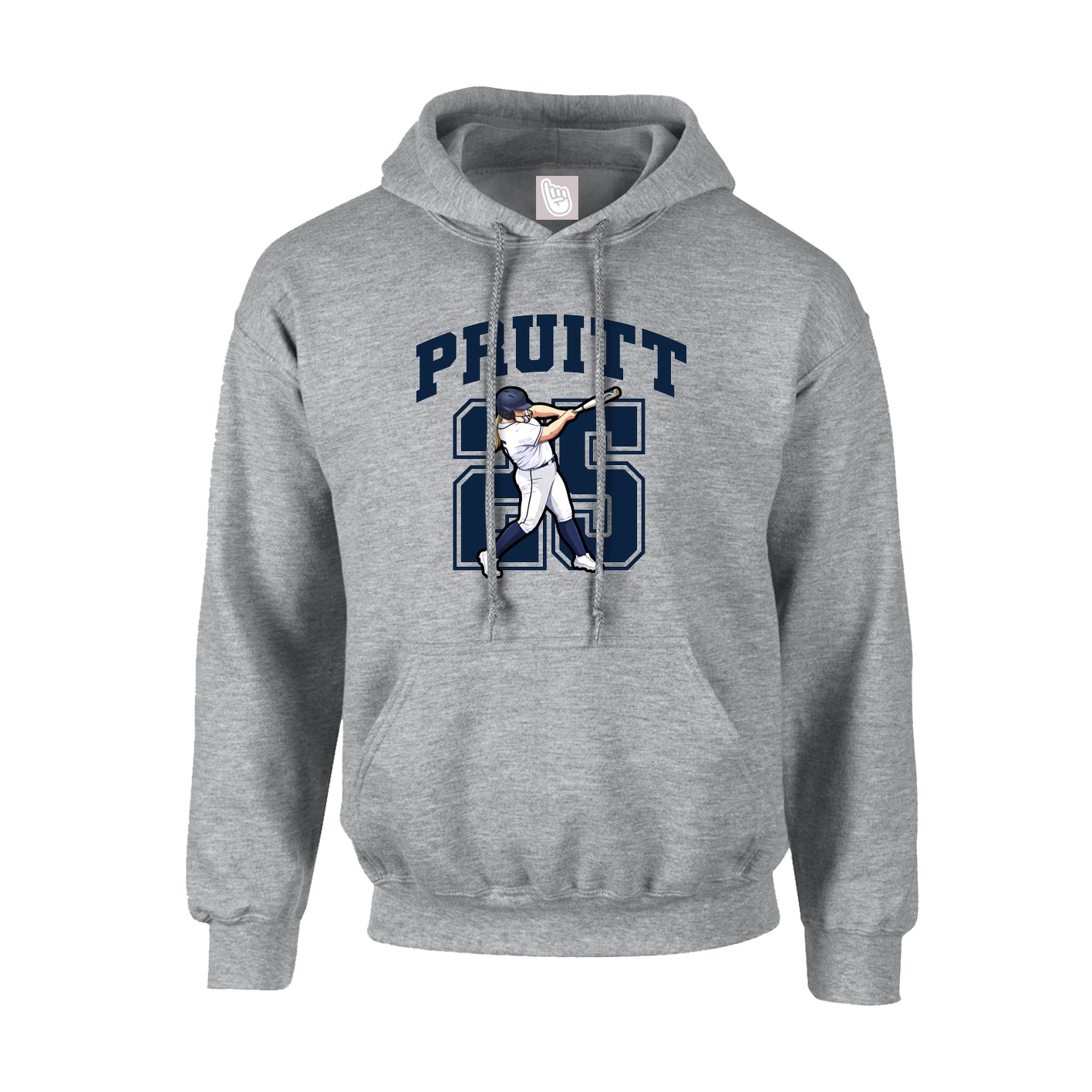 Youth Hoodie — Number in Grey