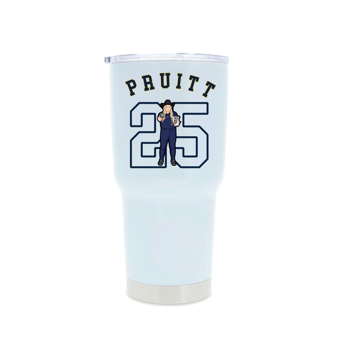 30oz Stainless Steel Tumbler — Shirsey Arch in White