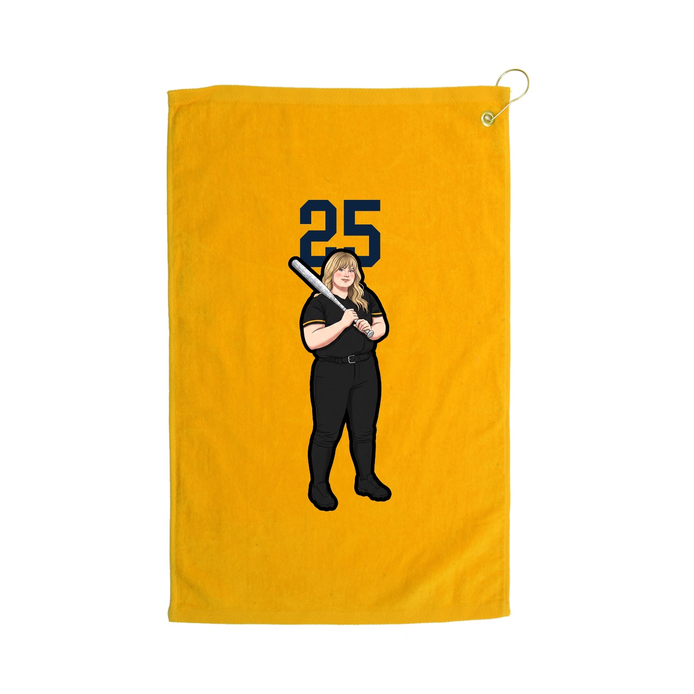 Golf Towel — Number Top in Gold