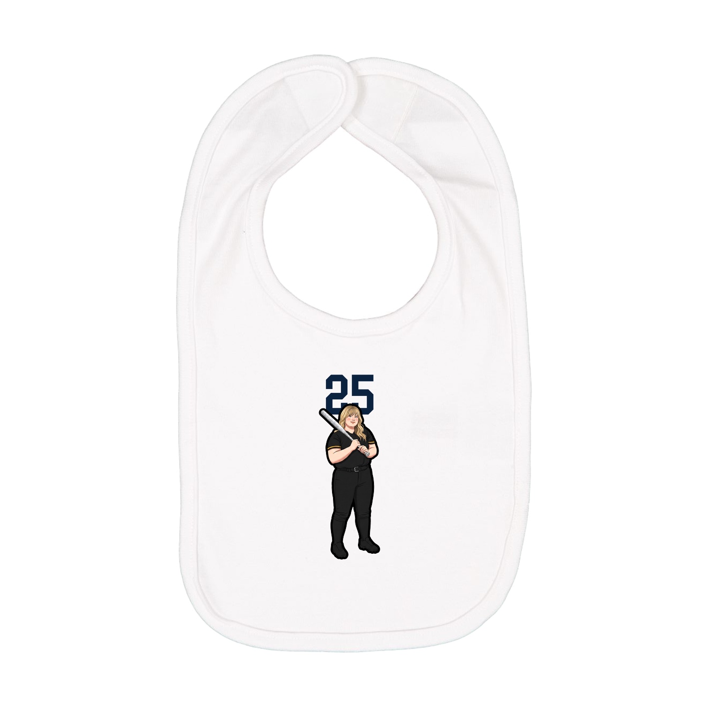 Infant Bib — Number Top in White