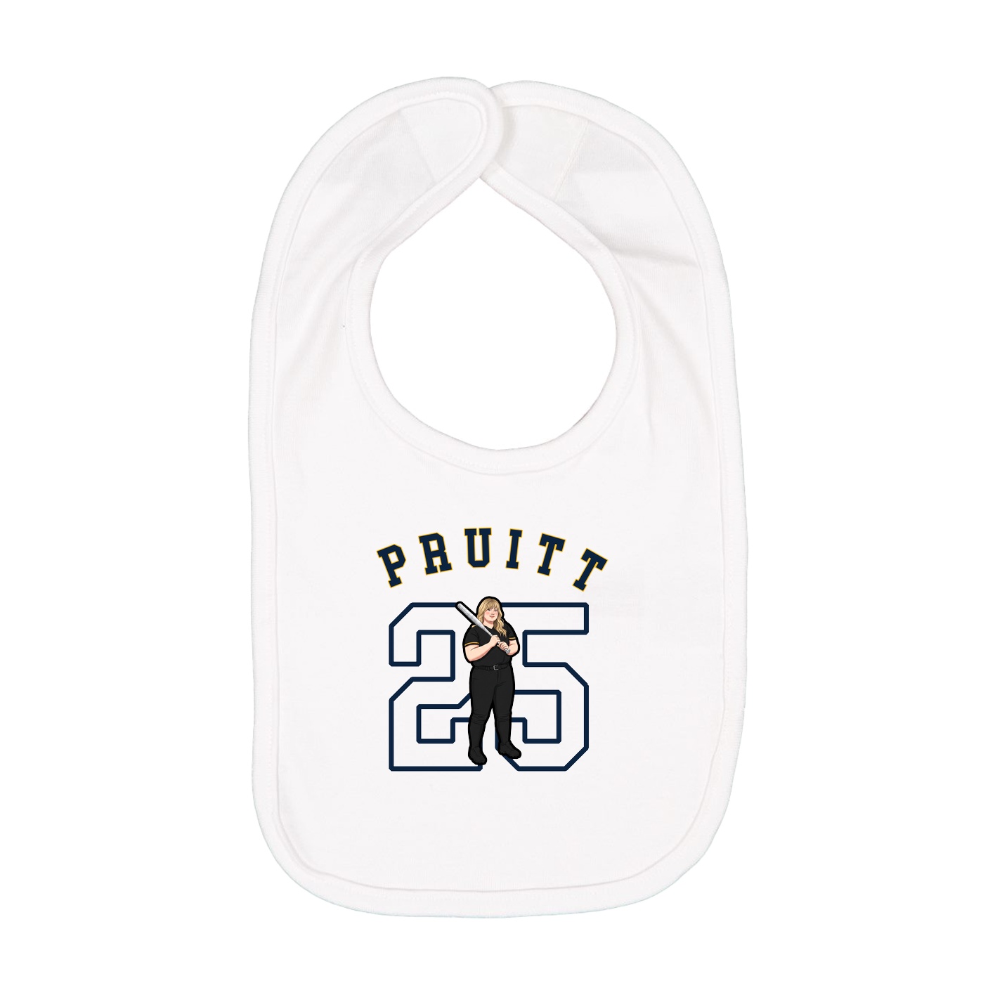 Infant Bib — Shirsey Arch in White