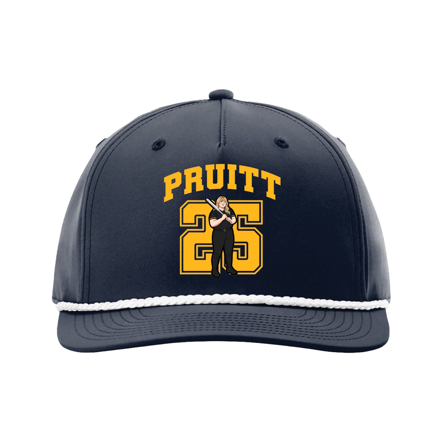 Five-Panel Classic Rope Cap — Number in Navy