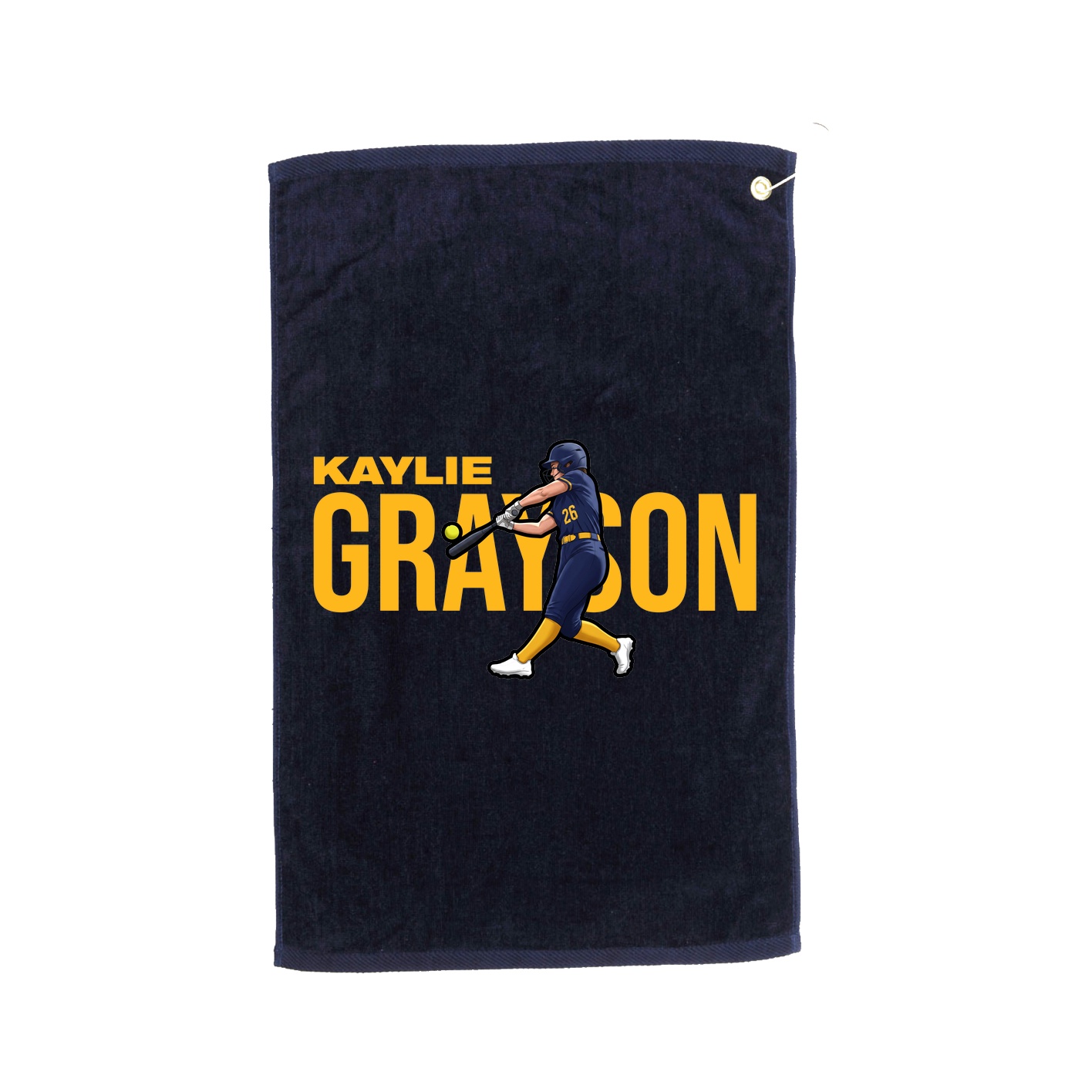 Golf Towel — Player Name in Navy