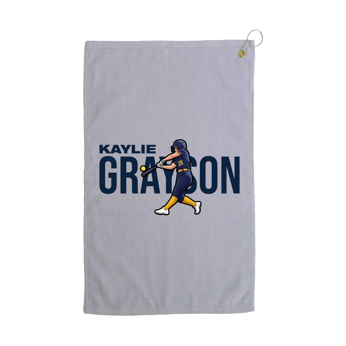 Golf Towel — Player Name in Grey