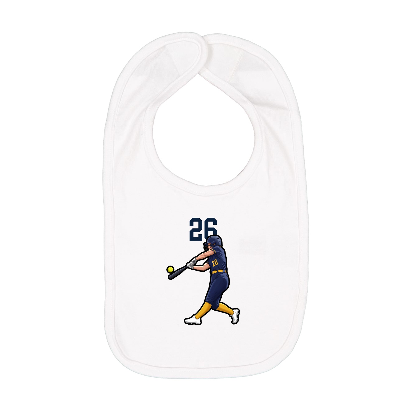 Infant Bib — Number Top in White