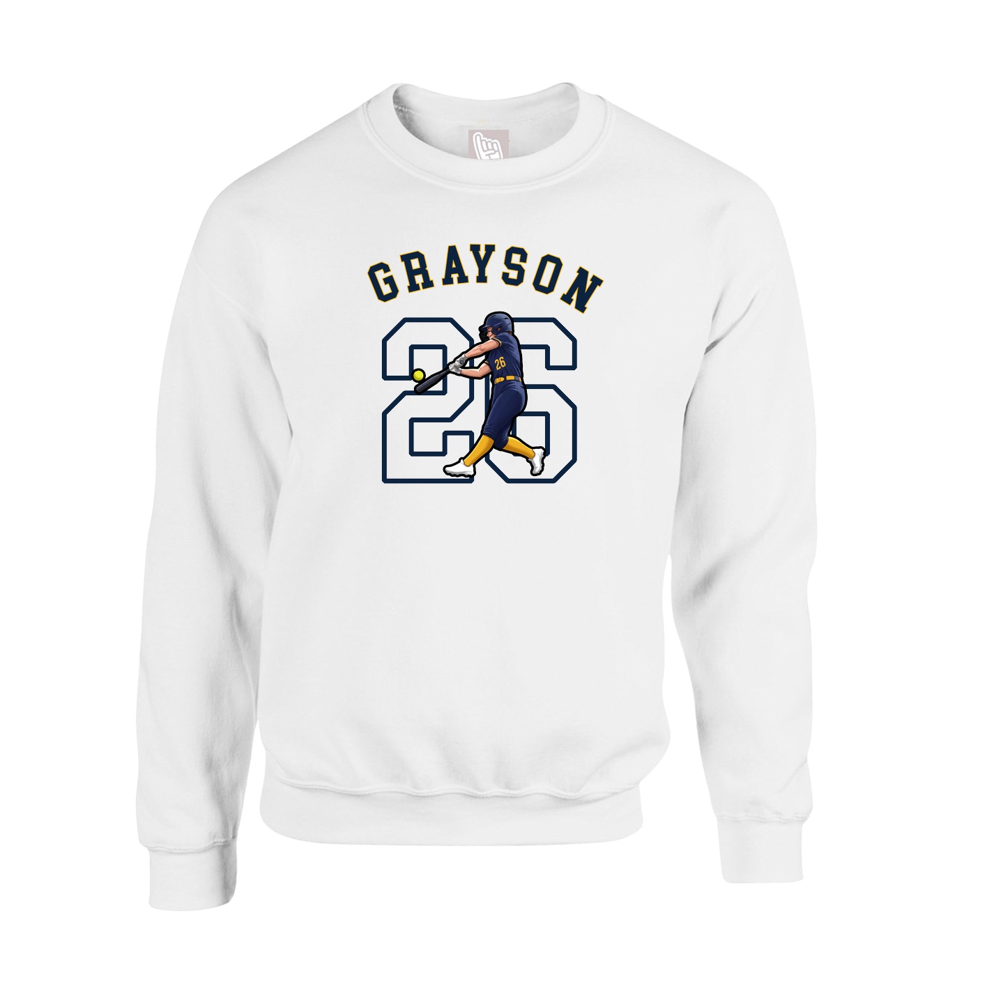 Fleece Crew — Shirsey Arch in White