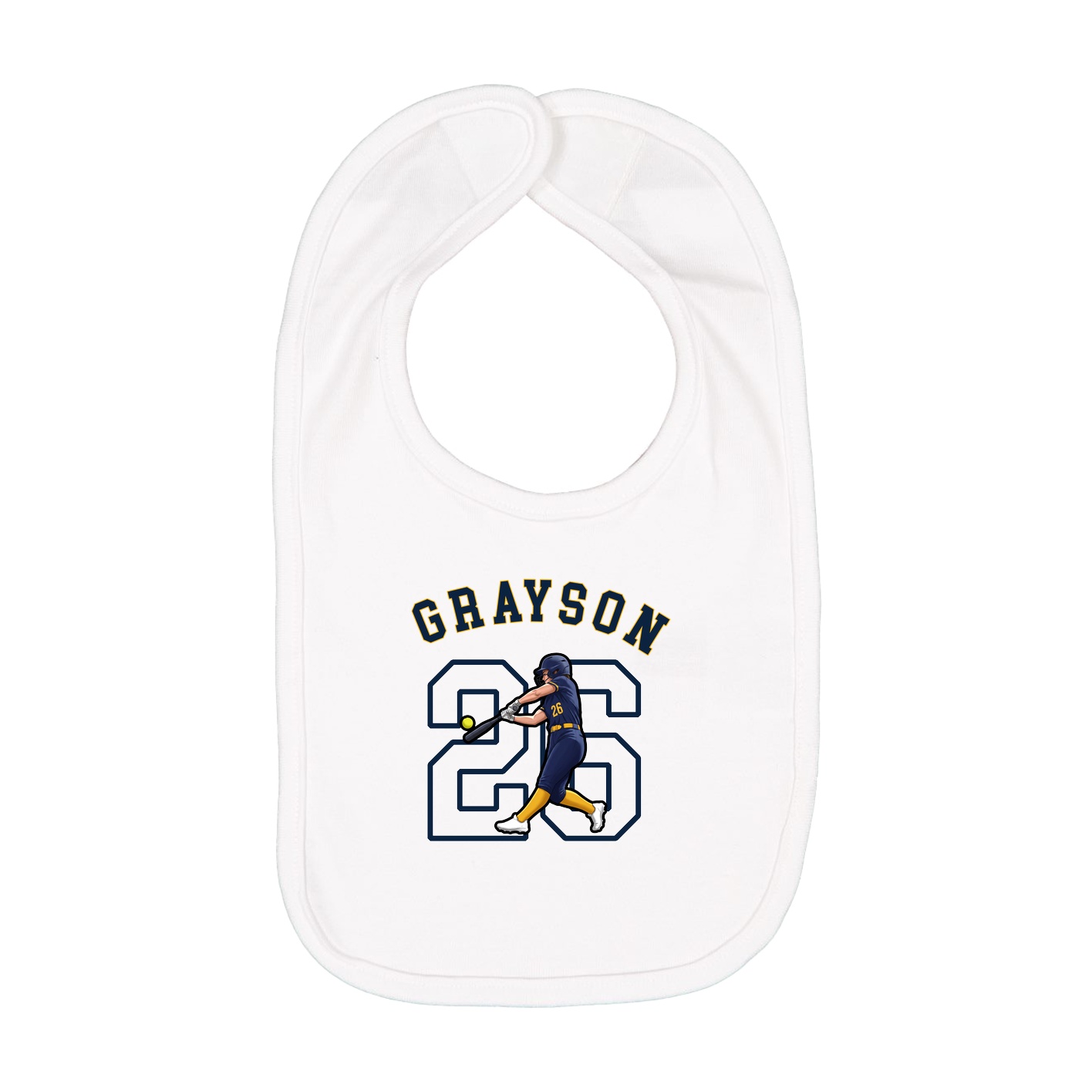 Infant Bib — Shirsey Arch in White