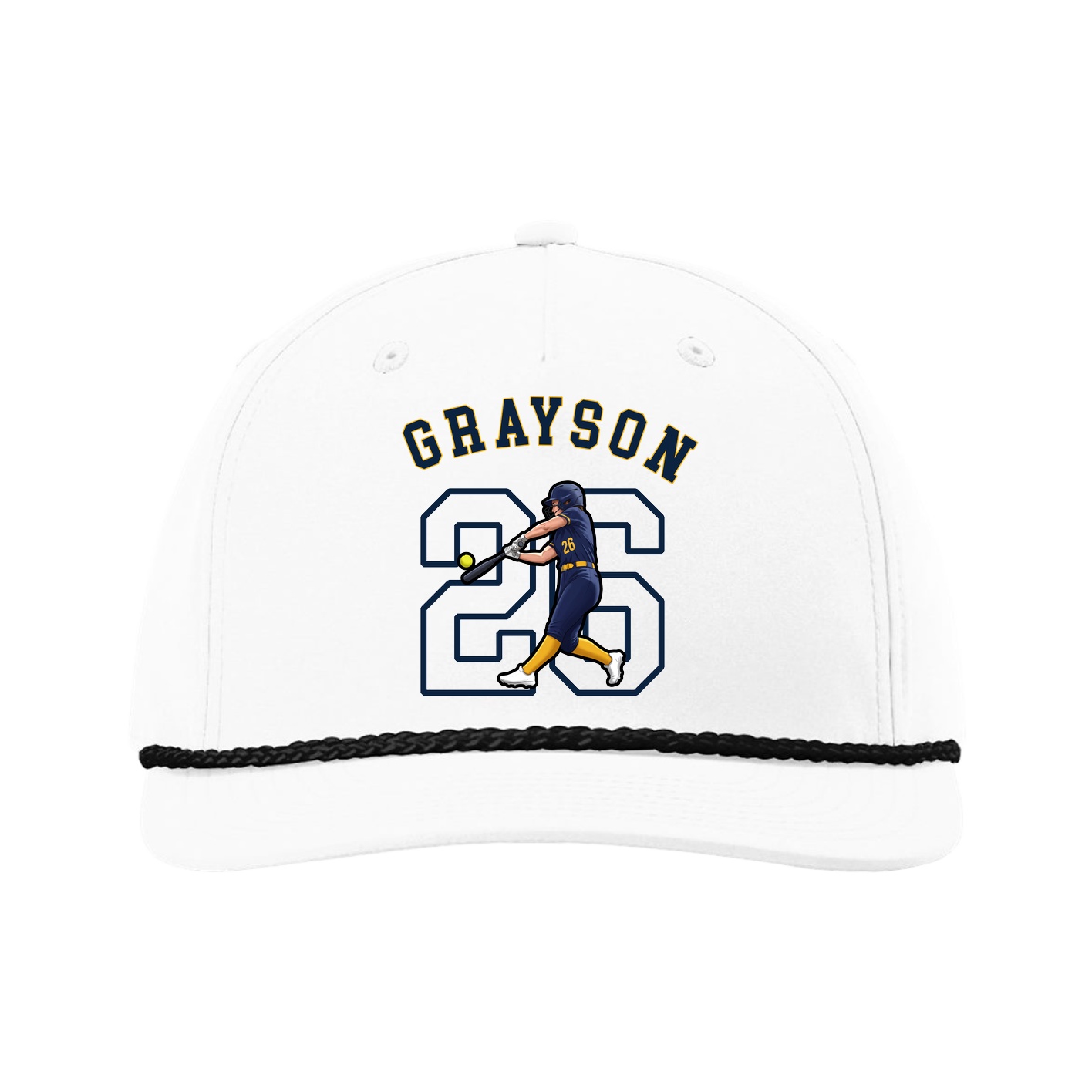 Five-Panel Classic Rope Cap — Shirsey Arch in White