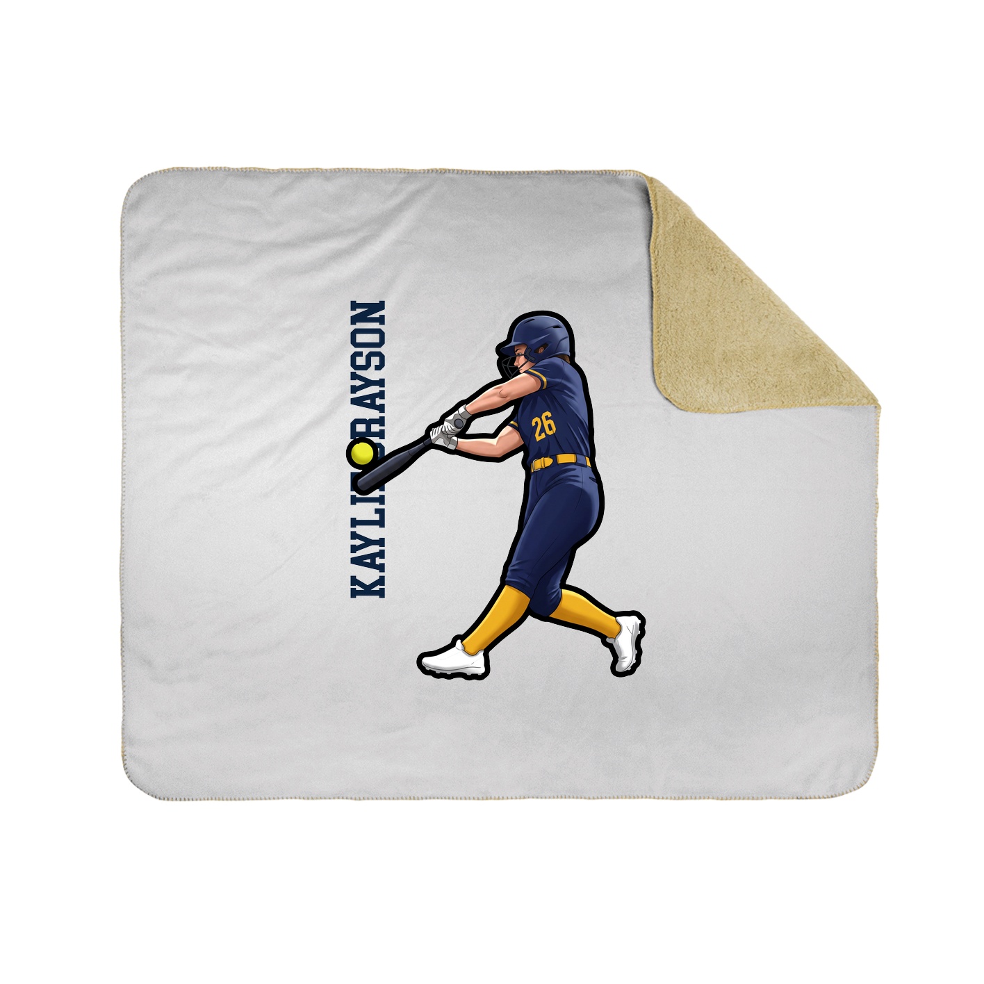 Throw Blanket — Name Vertical in White
