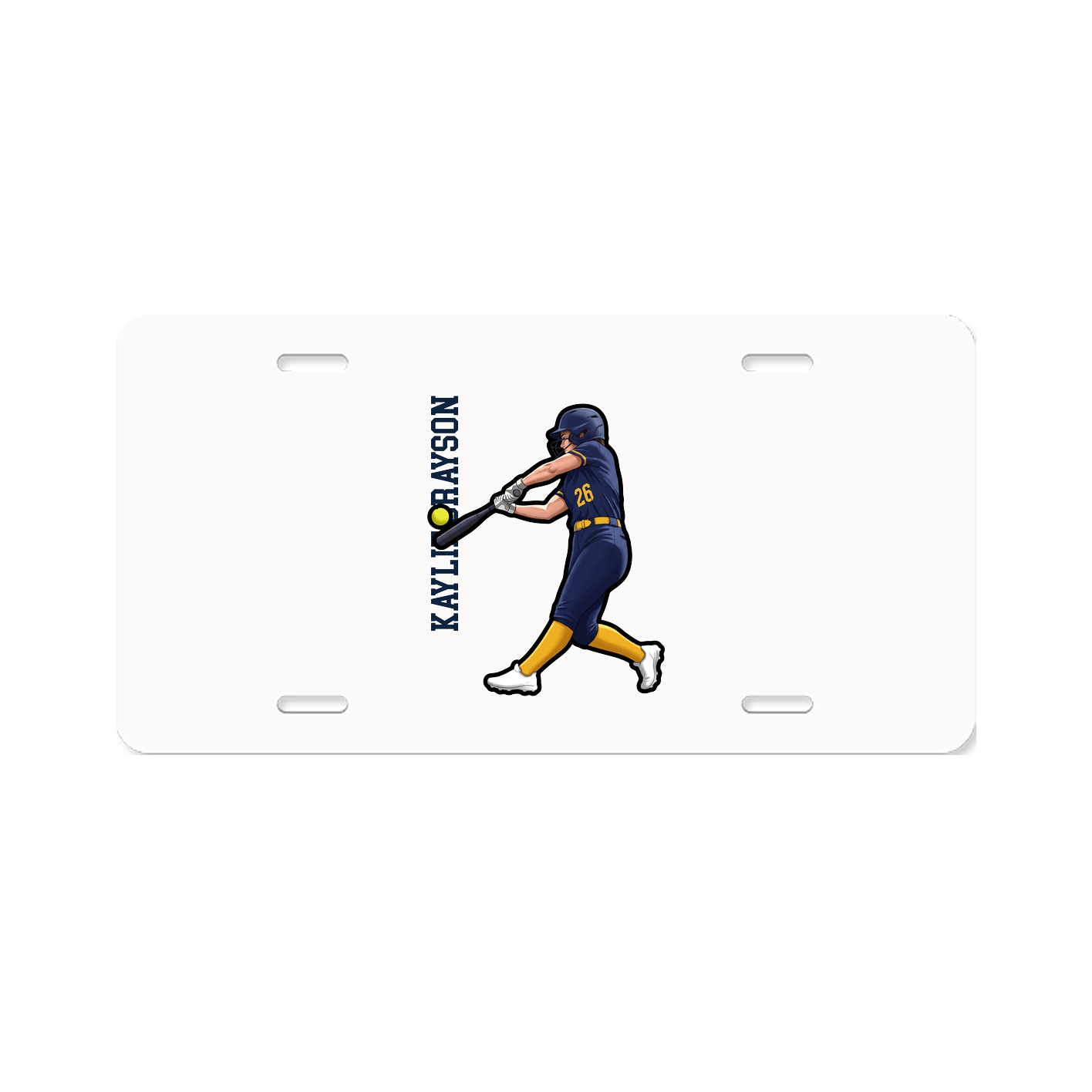 License Plate — Name Vertical in Classic