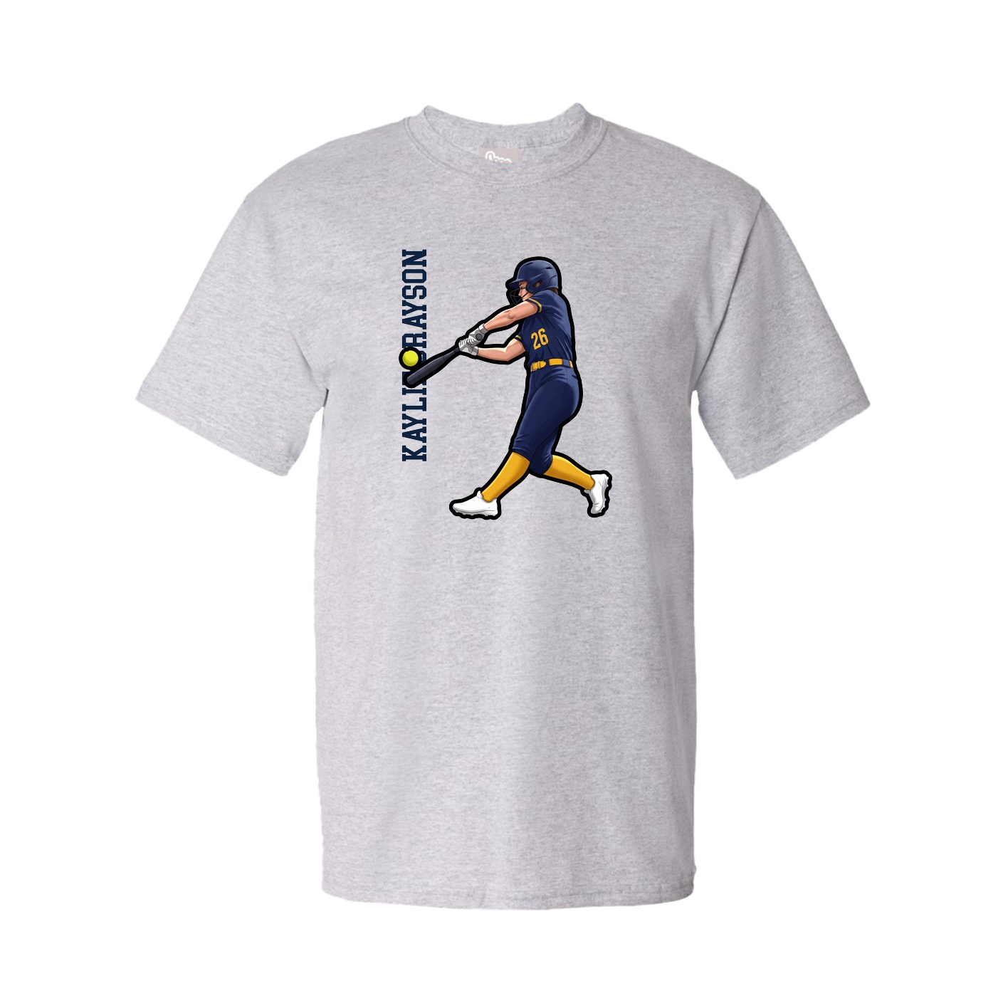Youth Tee — Name Vertical in Grey