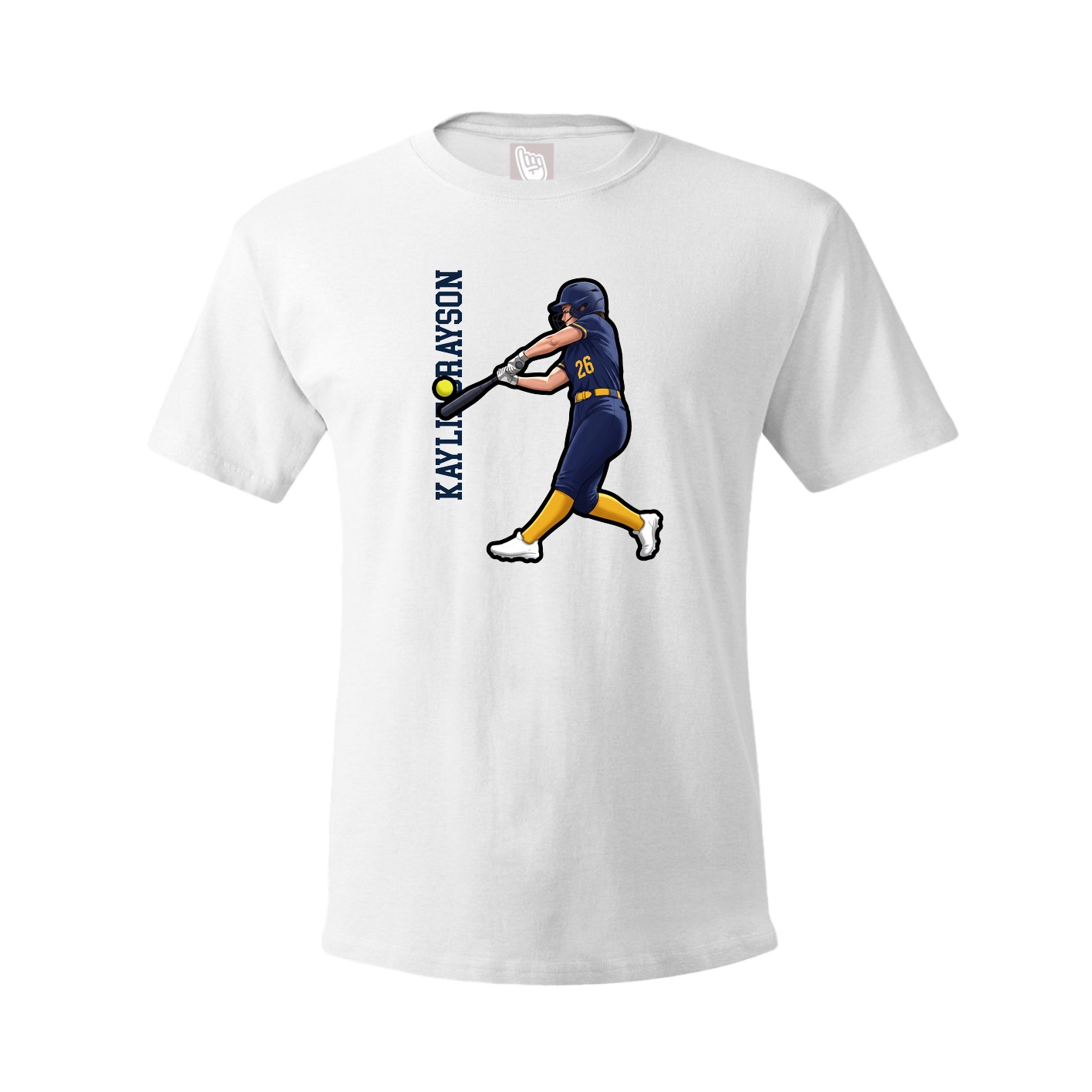 Youth Tee — Name Vertical in White