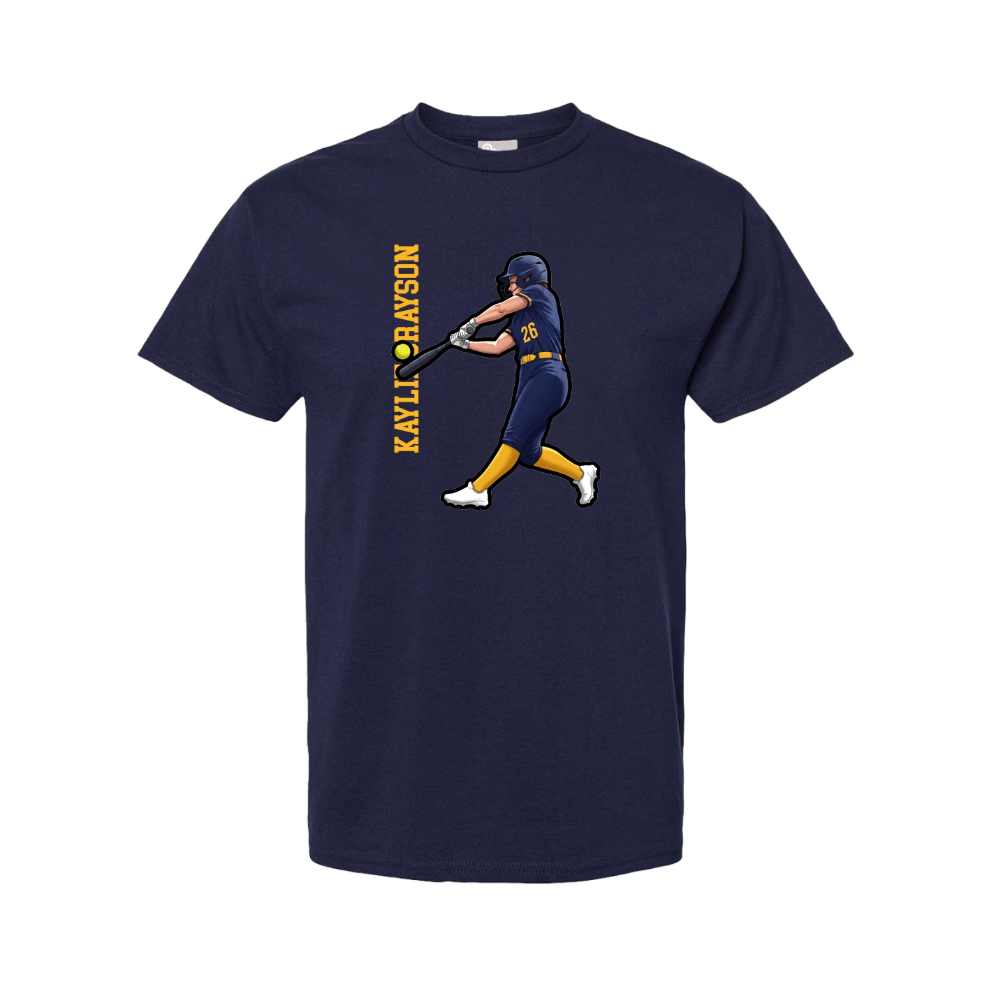 Youth Tee — Name Vertical in Navy