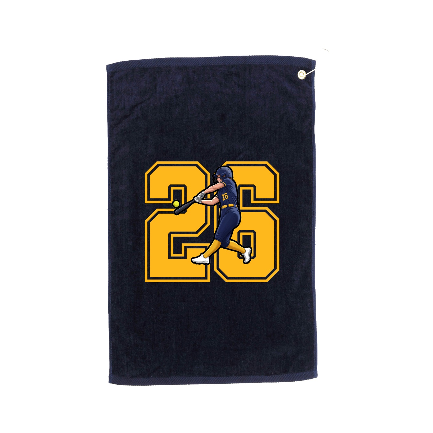 Golf Towel — Number in Navy