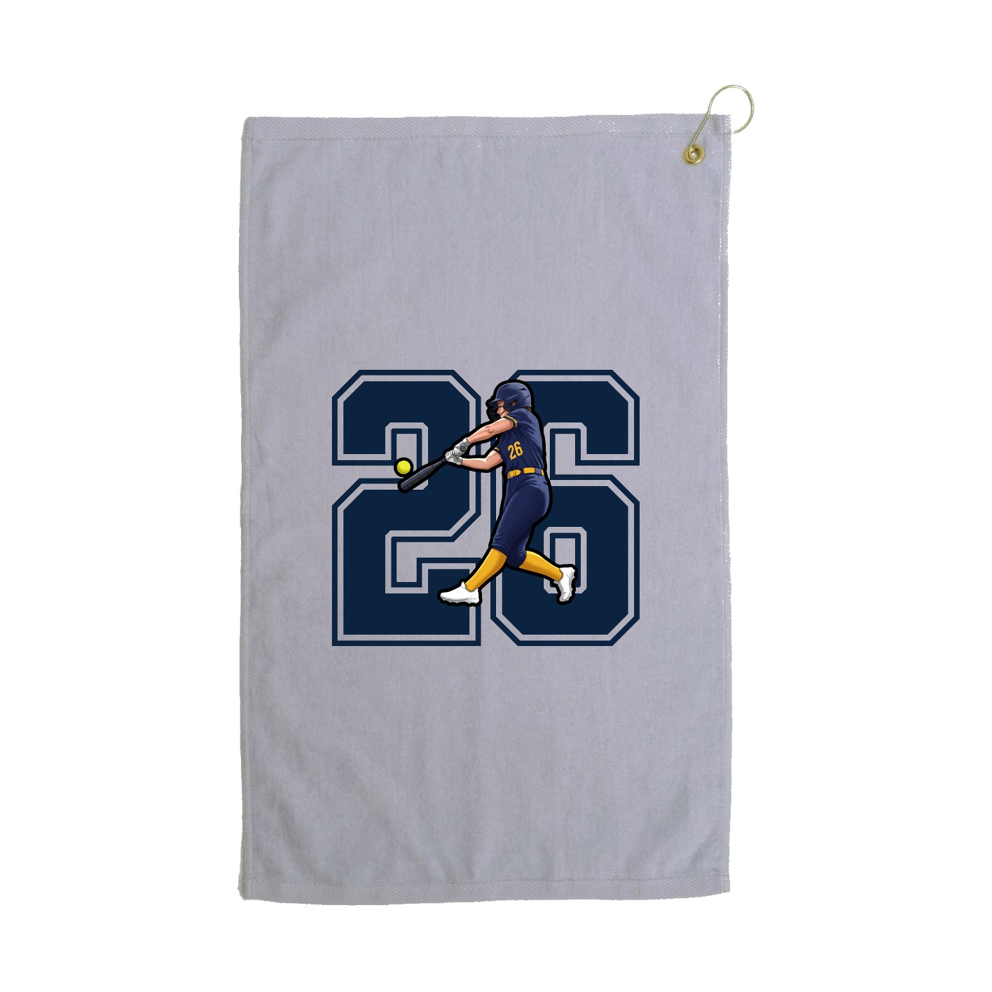 Golf Towel — Number in Grey