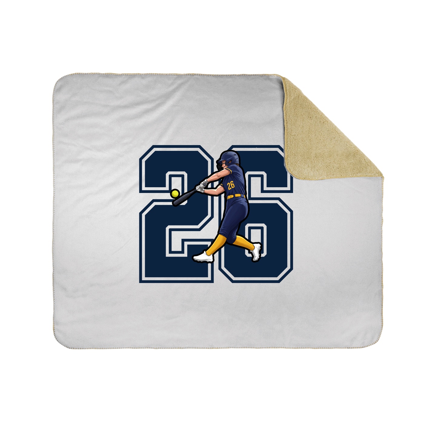 Throw Blanket — Number in White