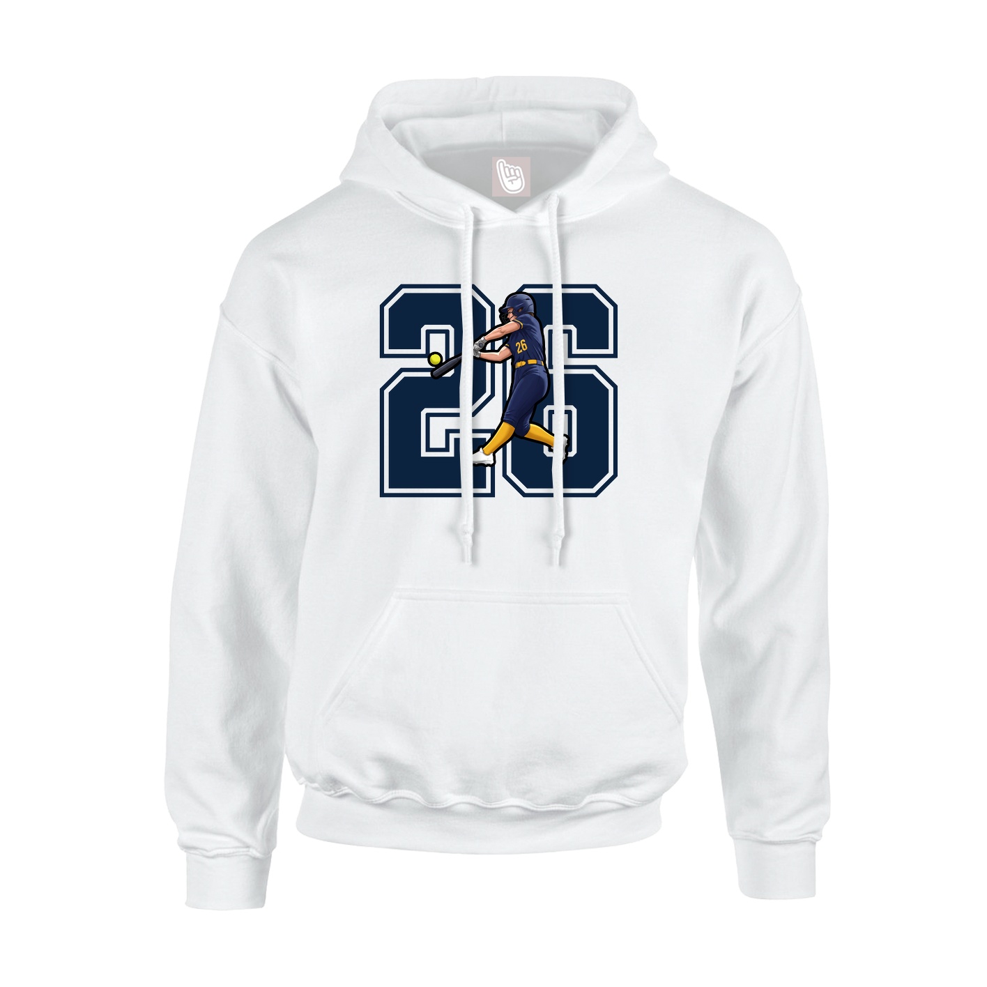 Hoodie — Number in White