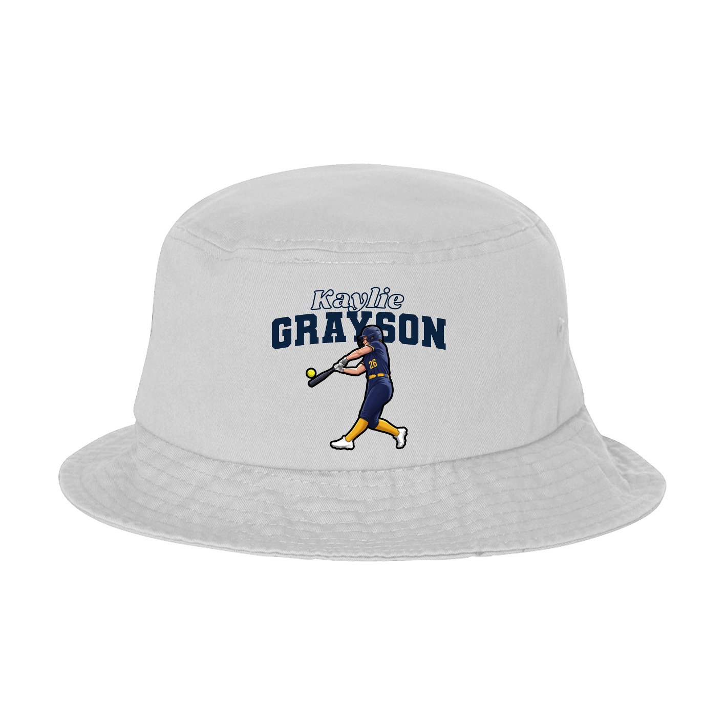 Bucket Cap — Name Arch in White