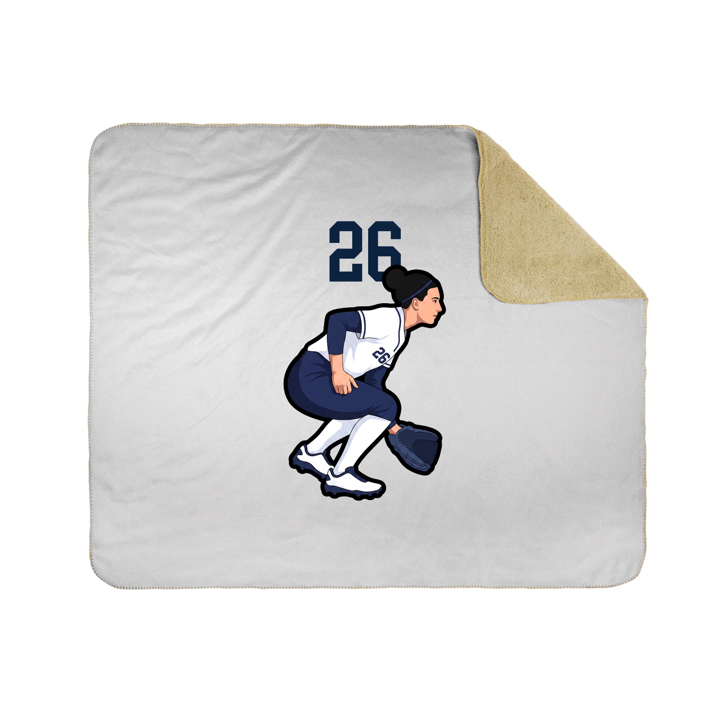 Throw Blanket — Number Top in White