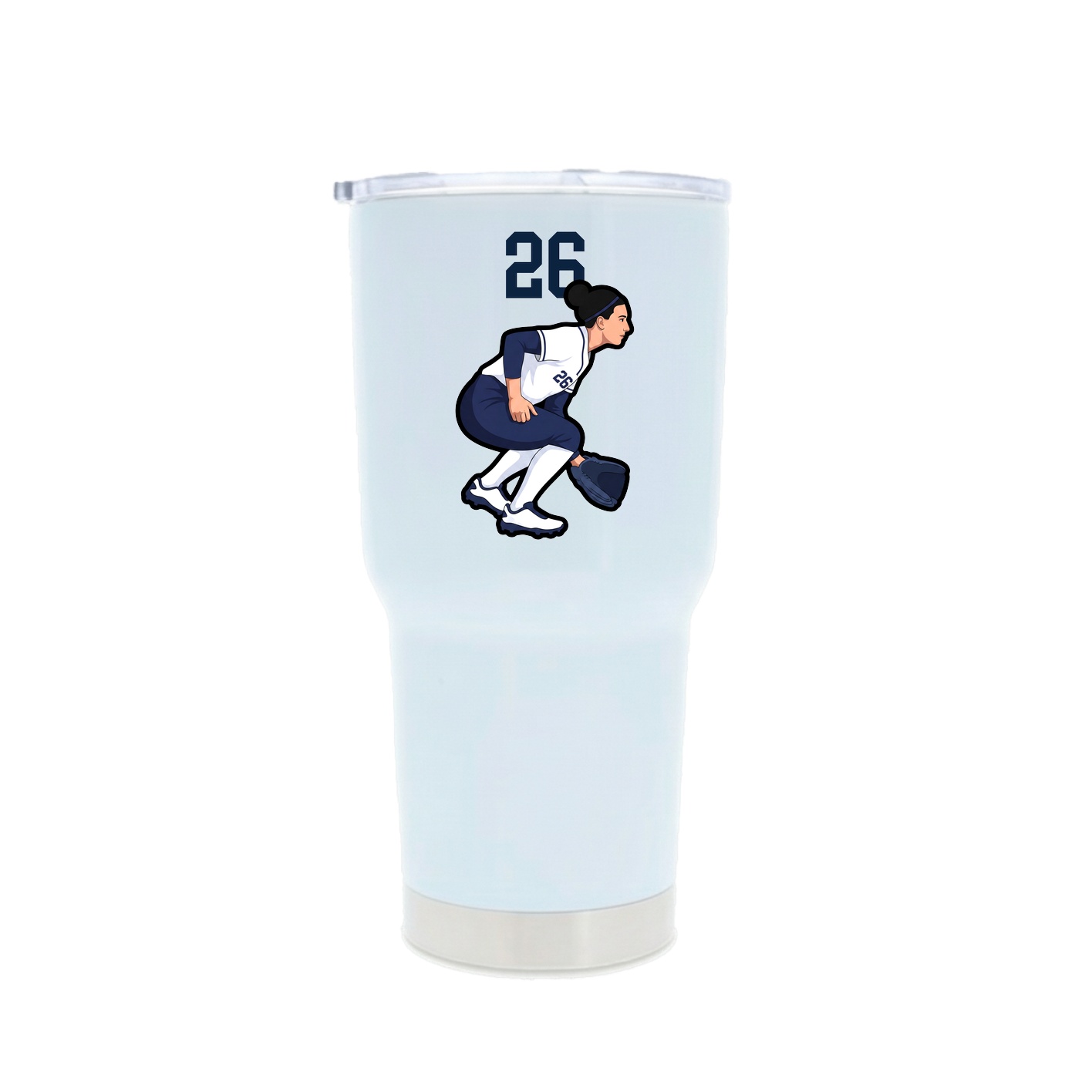 30oz Stainless Steel Tumbler — Number Top in White
