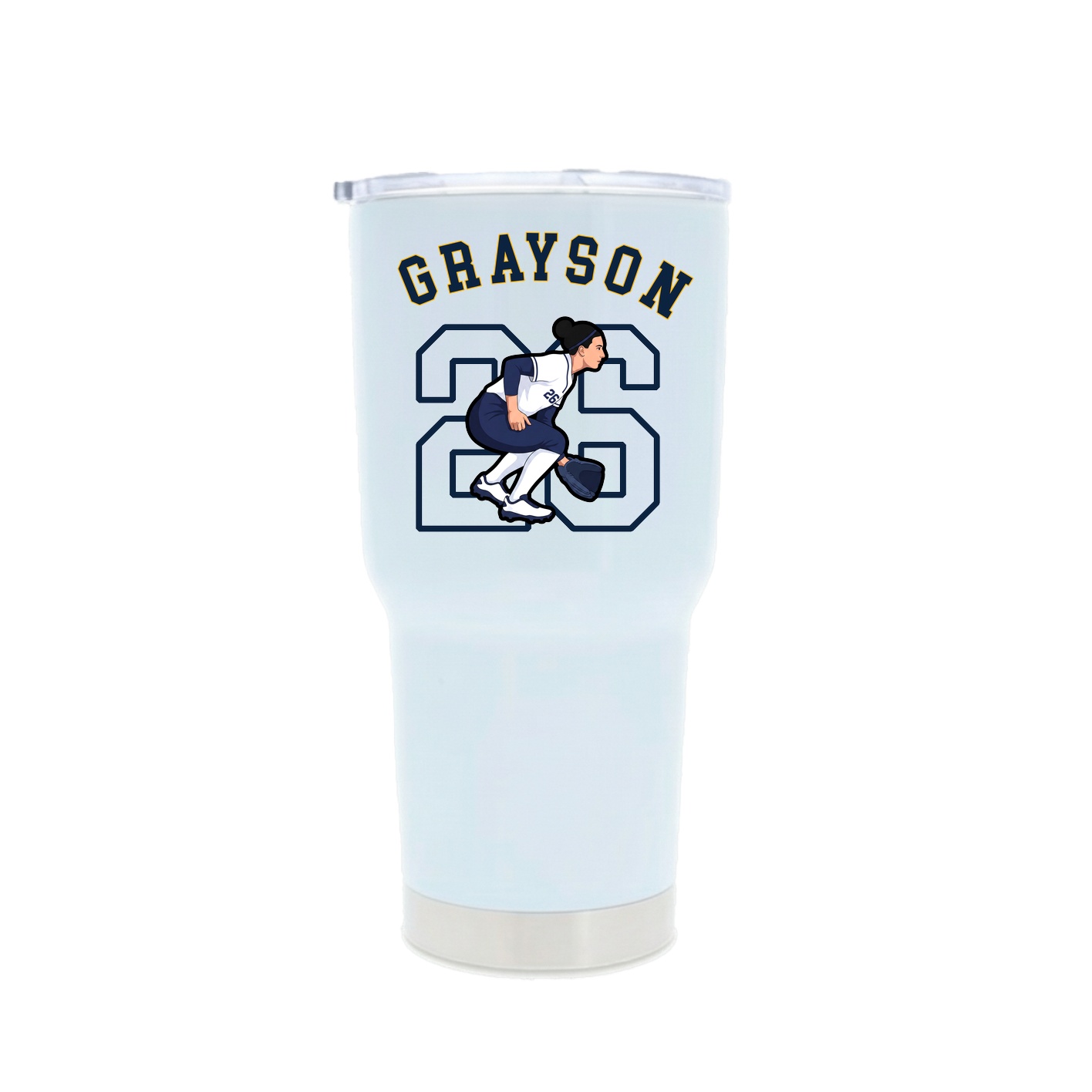 30oz Stainless Steel Tumbler — Shirsey Arch in White