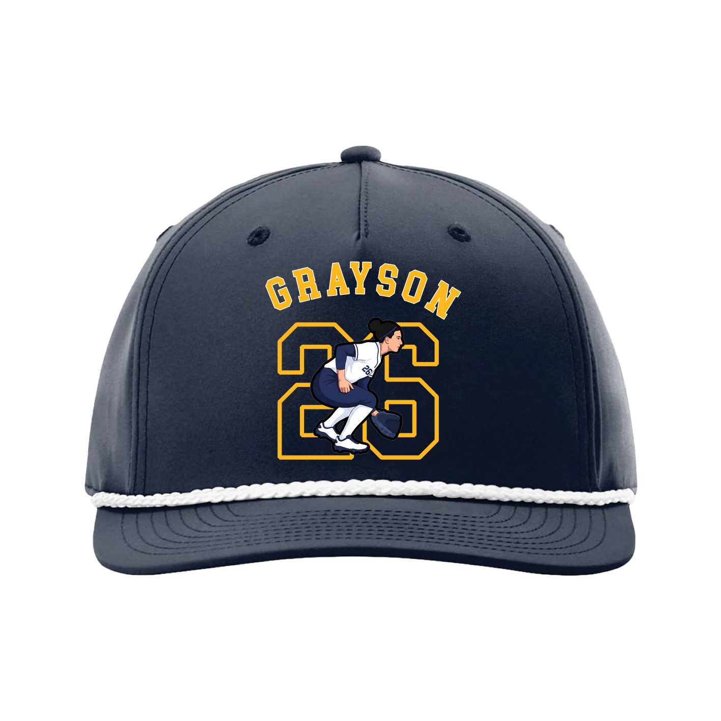 Five-Panel Classic Rope Cap — Shirsey Arch in Navy