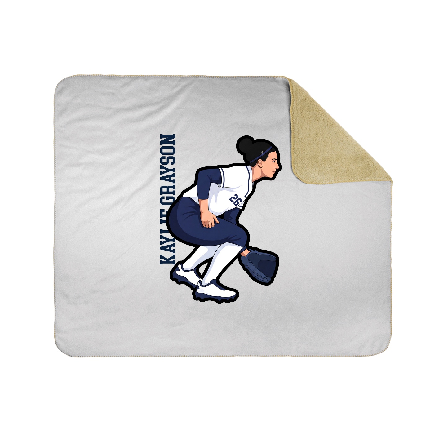 Throw Blanket — Name Vertical in White