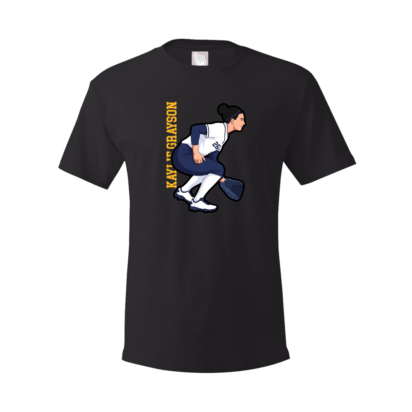Youth Tee — Name Vertical in Black