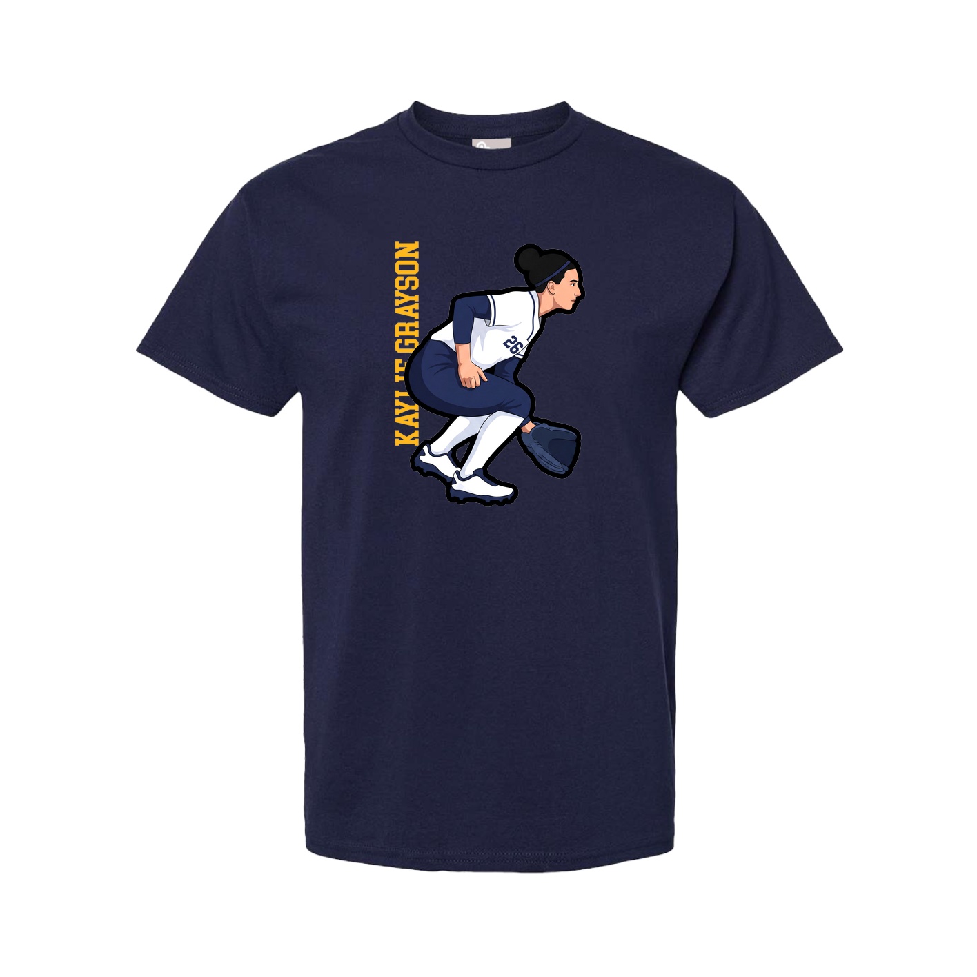 Youth Tee — Name Vertical in Navy