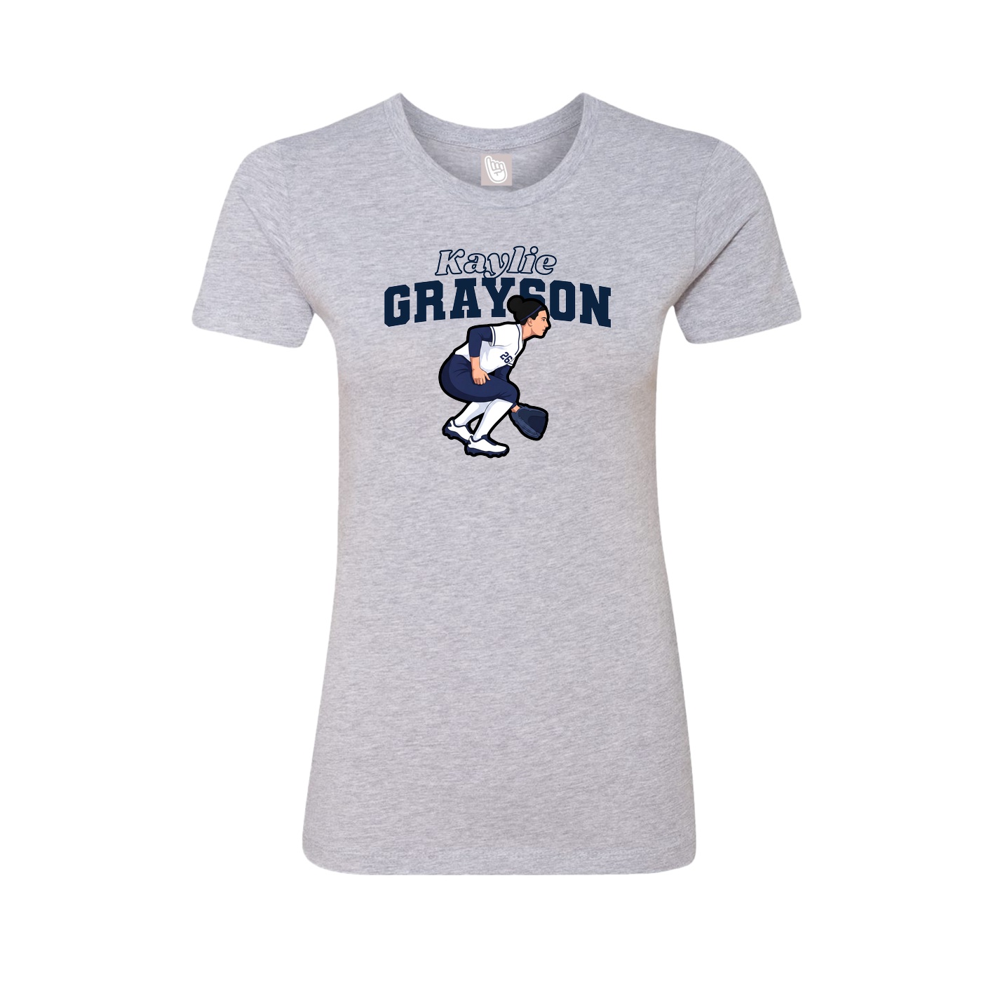 Womens Tee — Name Arch in Grey