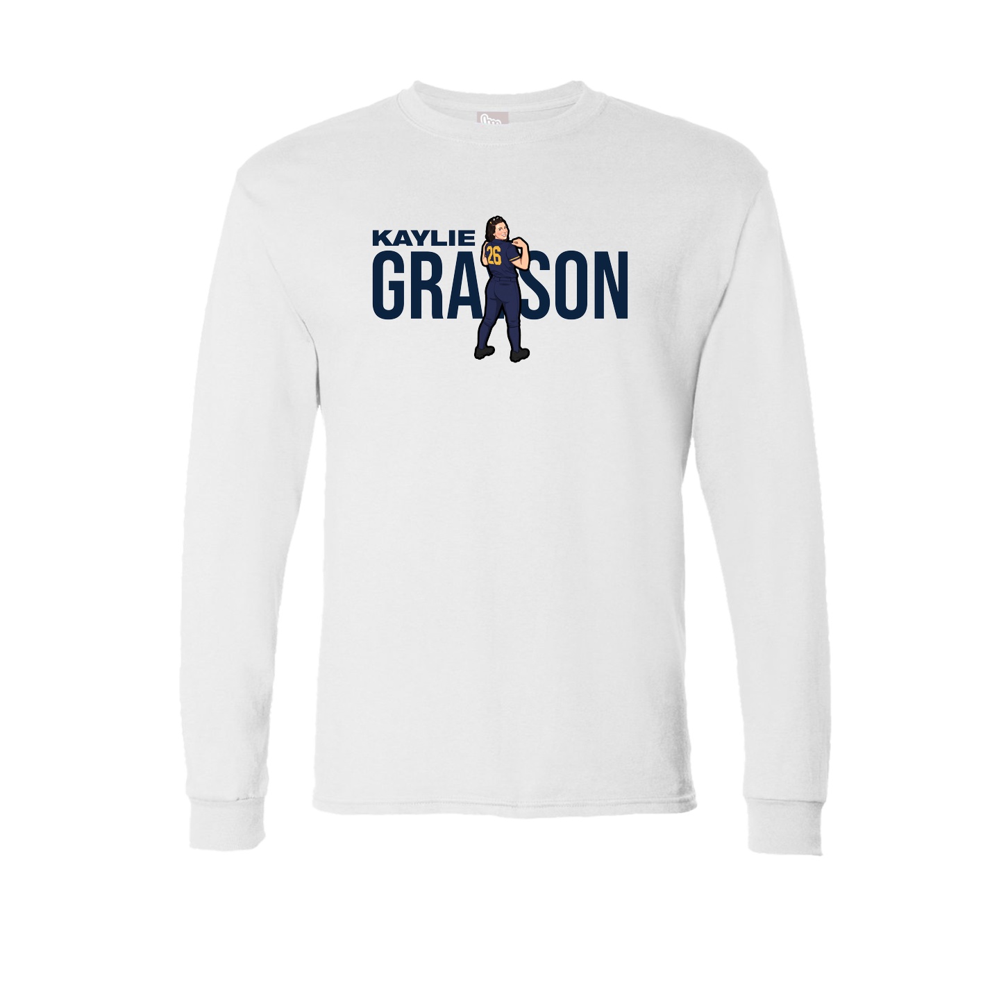Long Sleeve Tee — Player Name in White