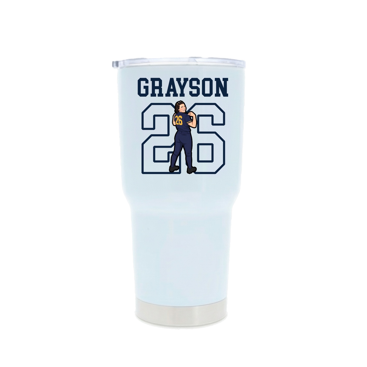 30oz Stainless Steel Tumbler — Shirsey in White