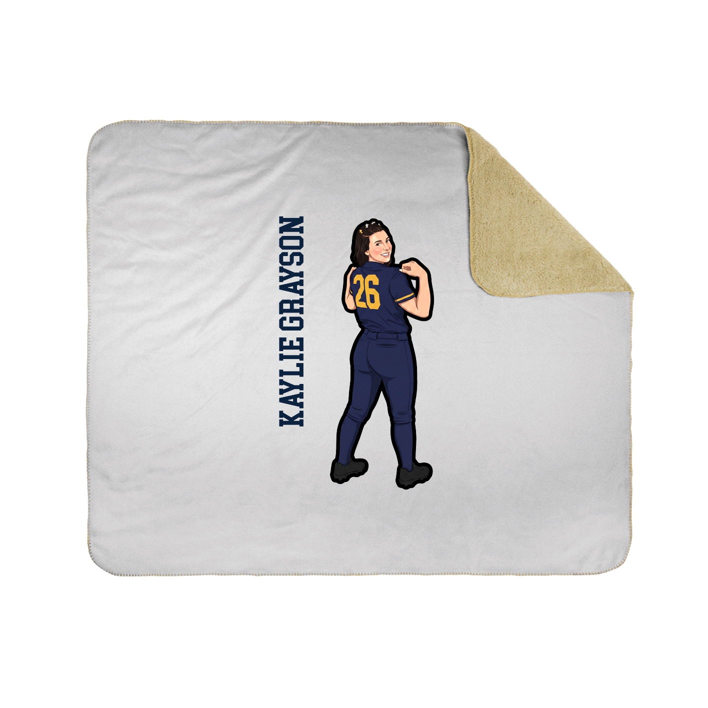 Throw Blanket — Name Vertical in White