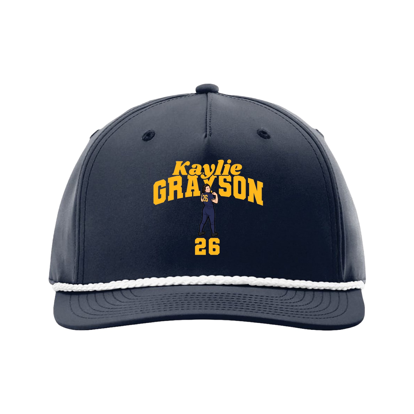 Five-Panel Classic Rope Cap — Signature Arch in Navy