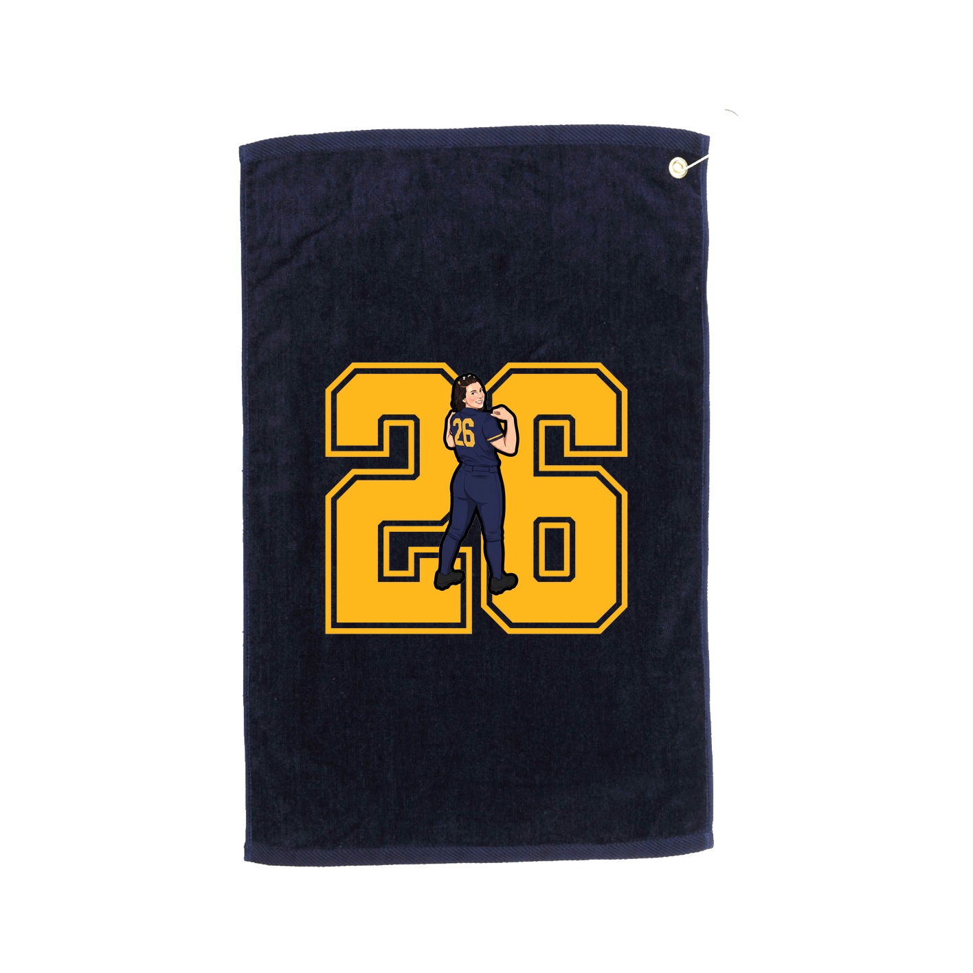 Golf Towel — Number in Navy