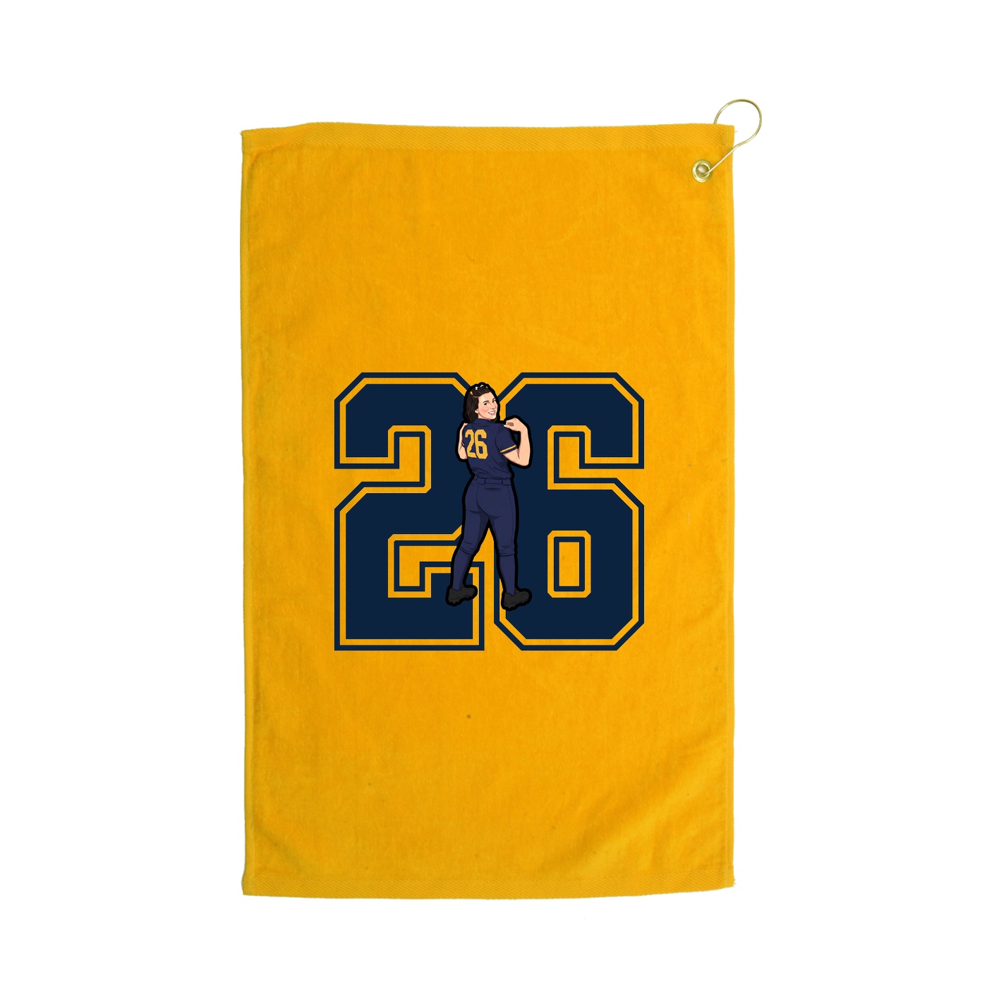 Golf Towel — Number in Gold