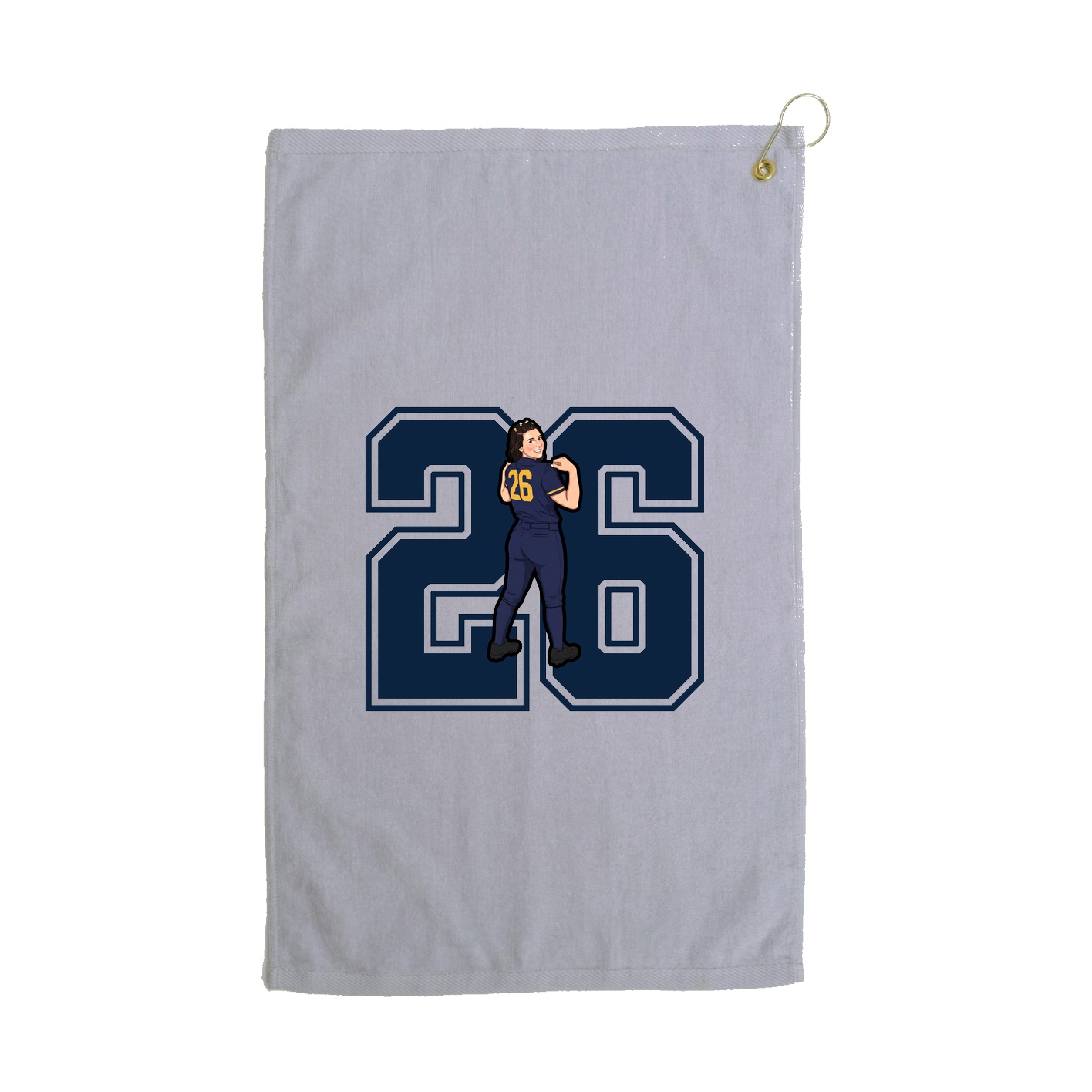 Golf Towel — Number in Grey