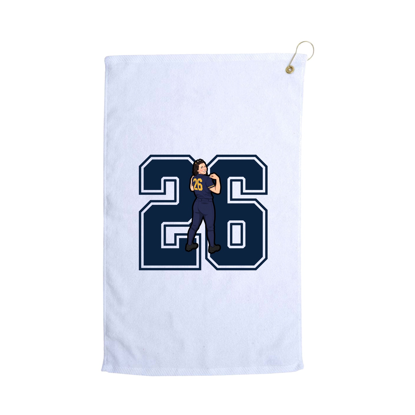 Golf Towel — Number in White
