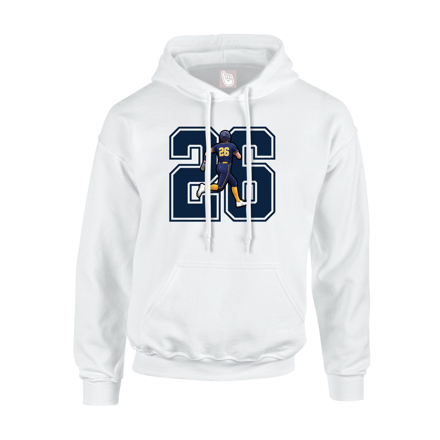 Hoodie — Number in White