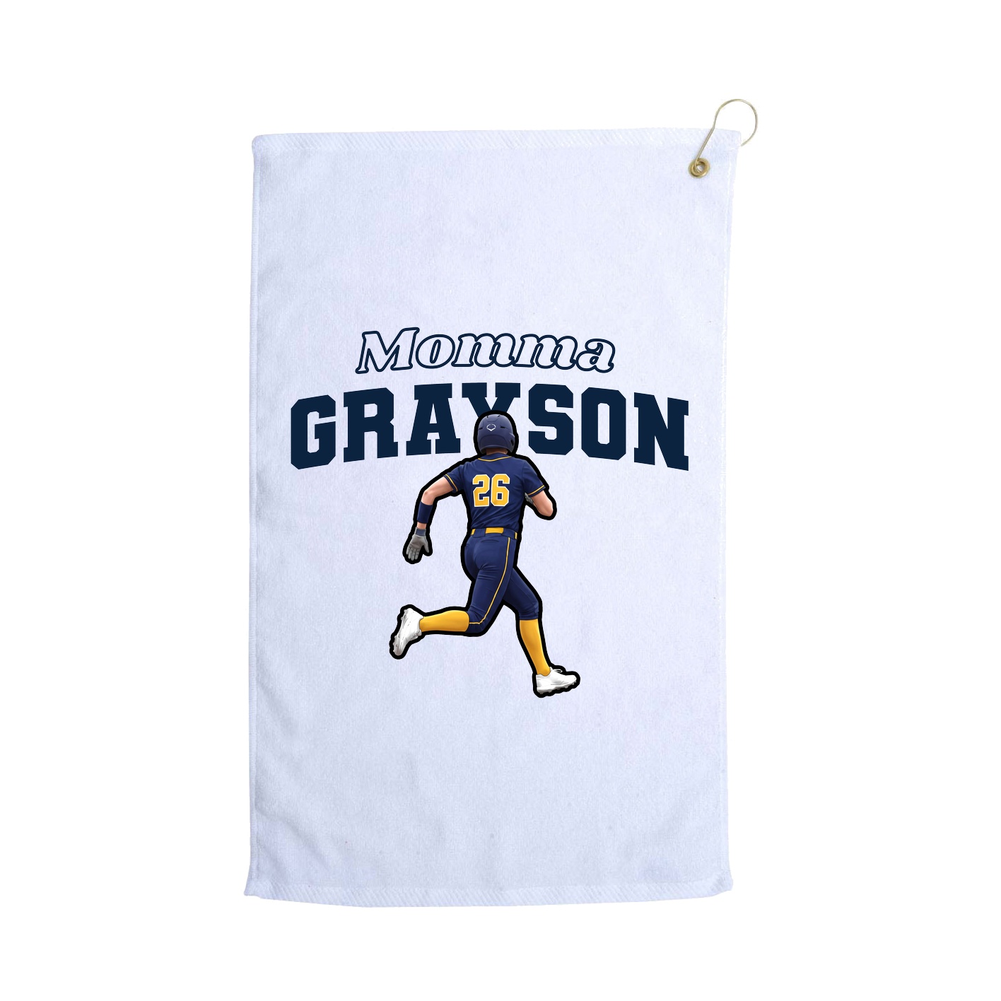 Golf Towel — Mothers Day Block in White