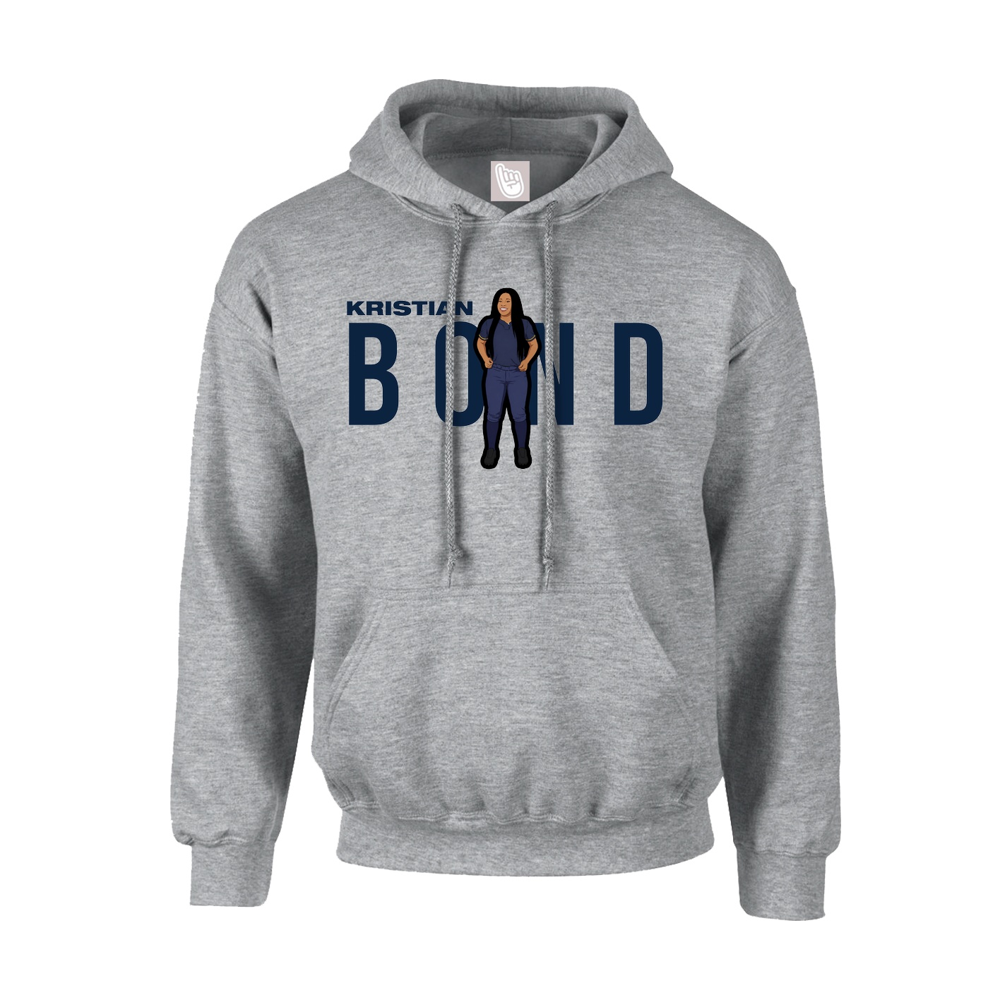 Hoodie — Player Name in Grey
