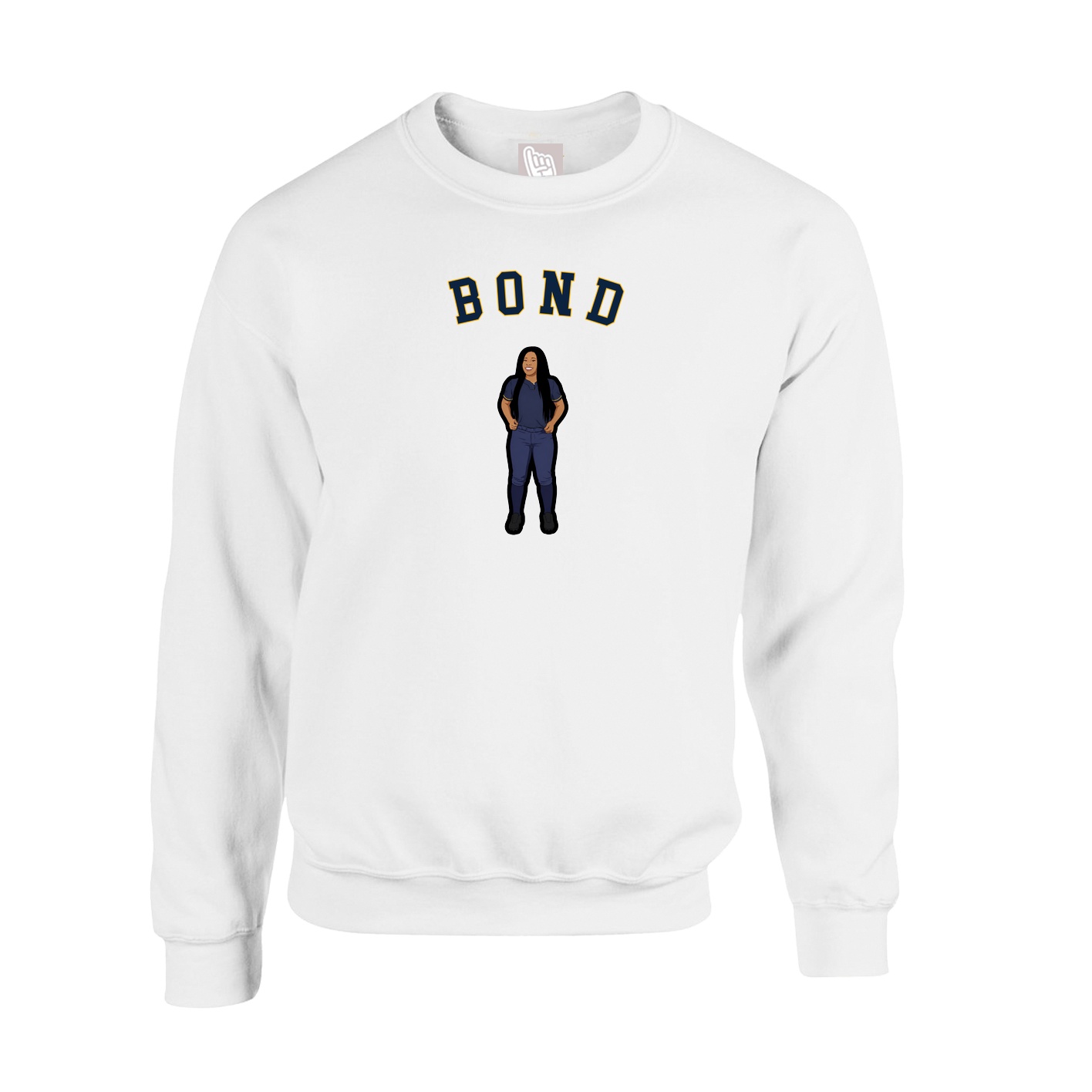Fleece Crew — Shirsey Arch in White